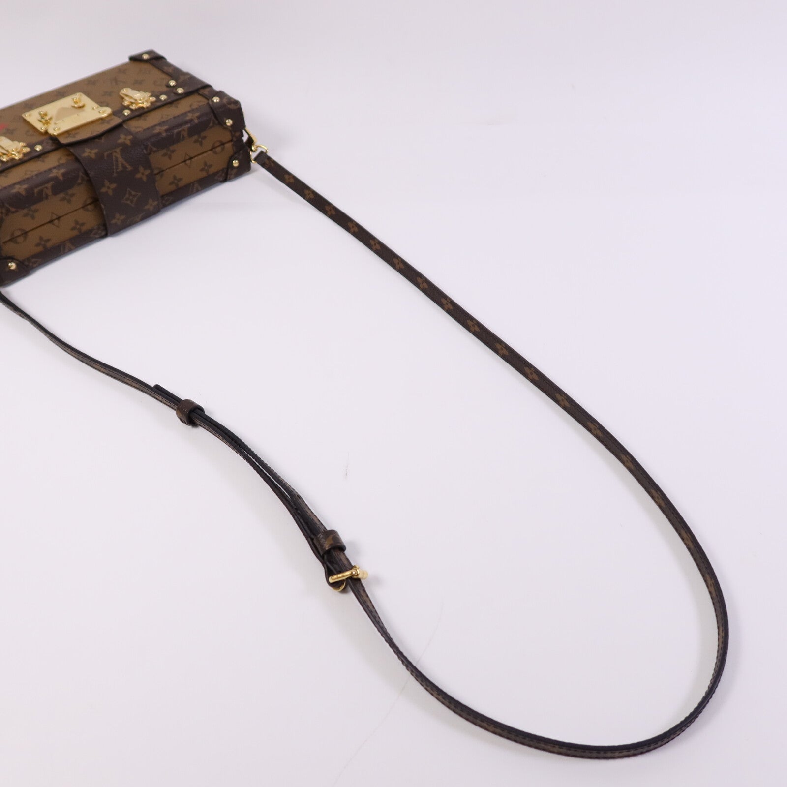 LOUIS VUITTON Monogram Reverse Petite Malle金扣肩背袋