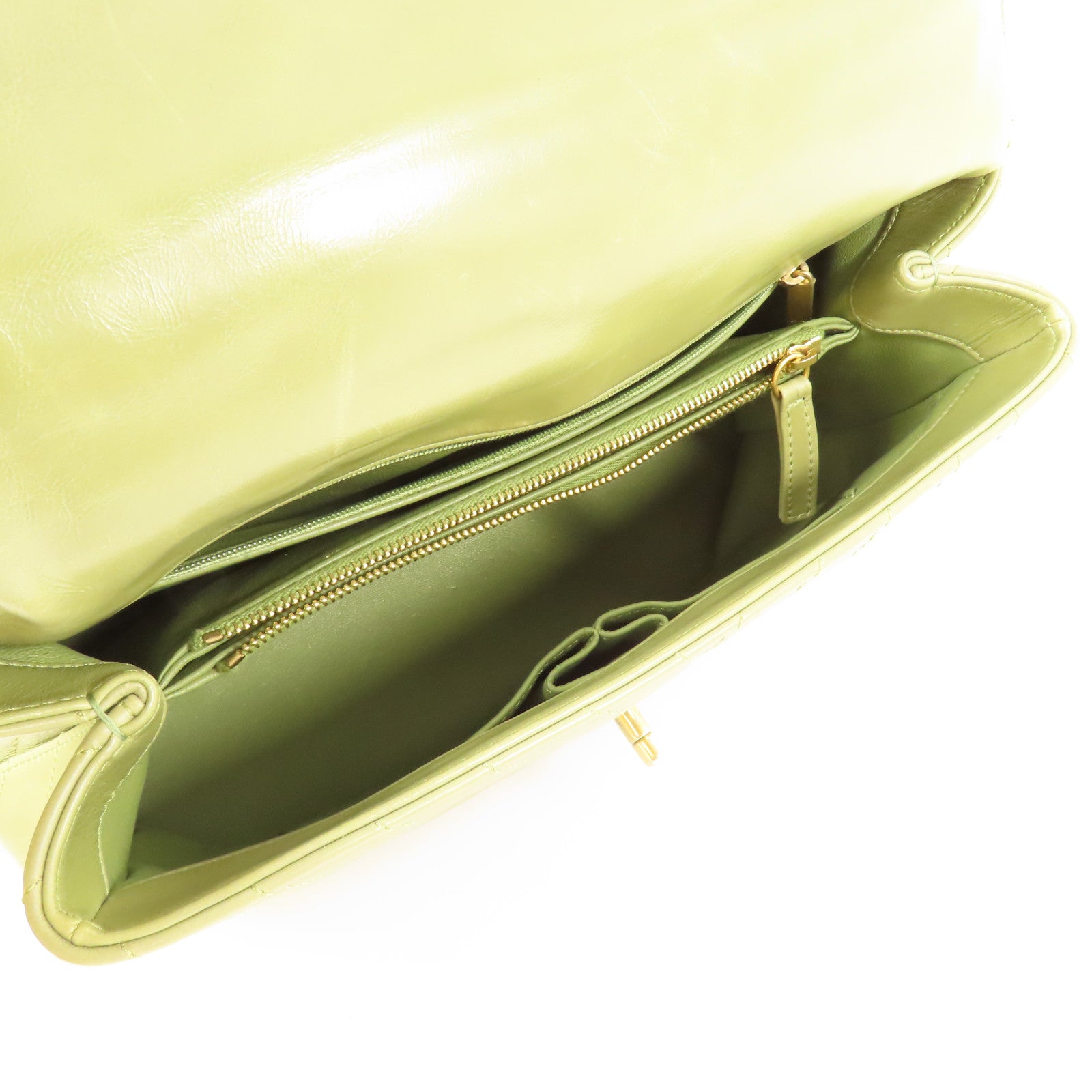 CHANEL 牛皮皮革/蜥蝪皮革Coco Handle Large金扣鏈帶手挽肩背兩用袋