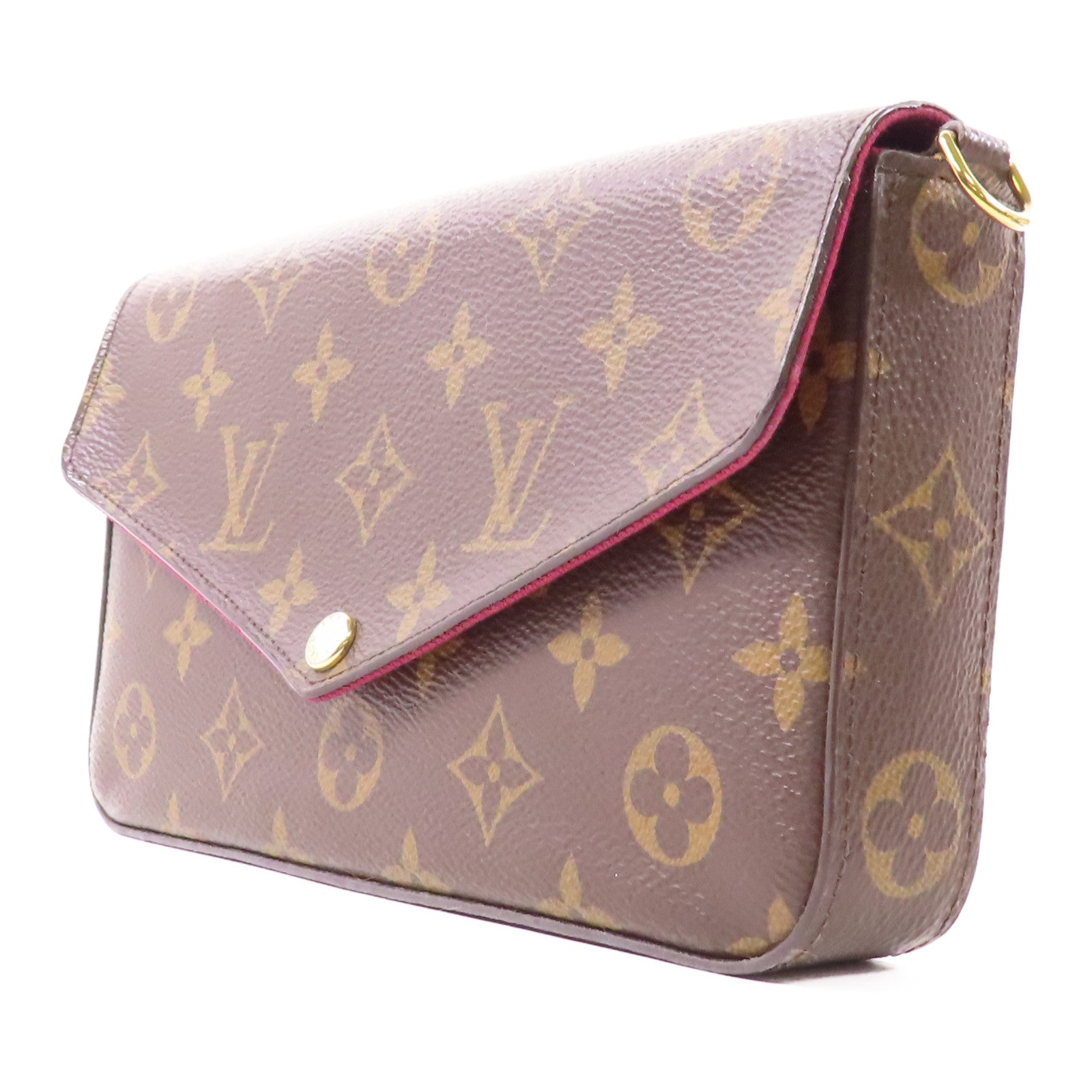 LOUIS VUITTON LV GHW Pochette Felicie Chain Shoulder Bag M61276 Monogram Brown