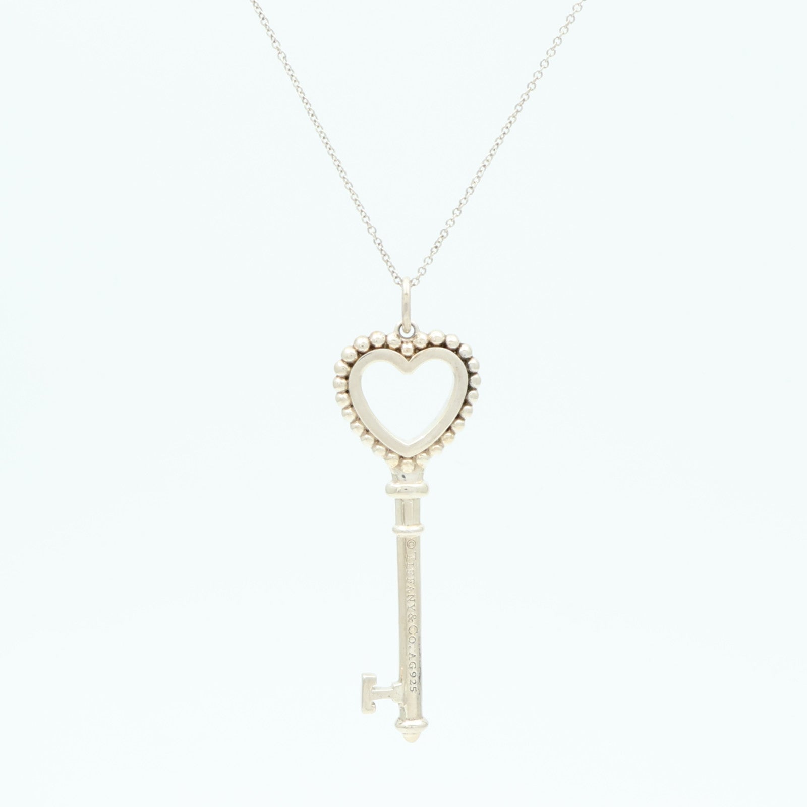 TIFFANY＆CO 925純銀Heart Key Necklace項鍊