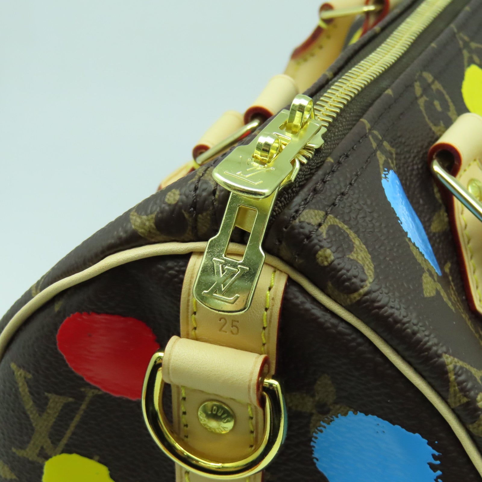 LOUIS VUITTON Monogram YK x LV Speedy Bandouliere 25金扣手挽肩背兩用袋啡色/彩色