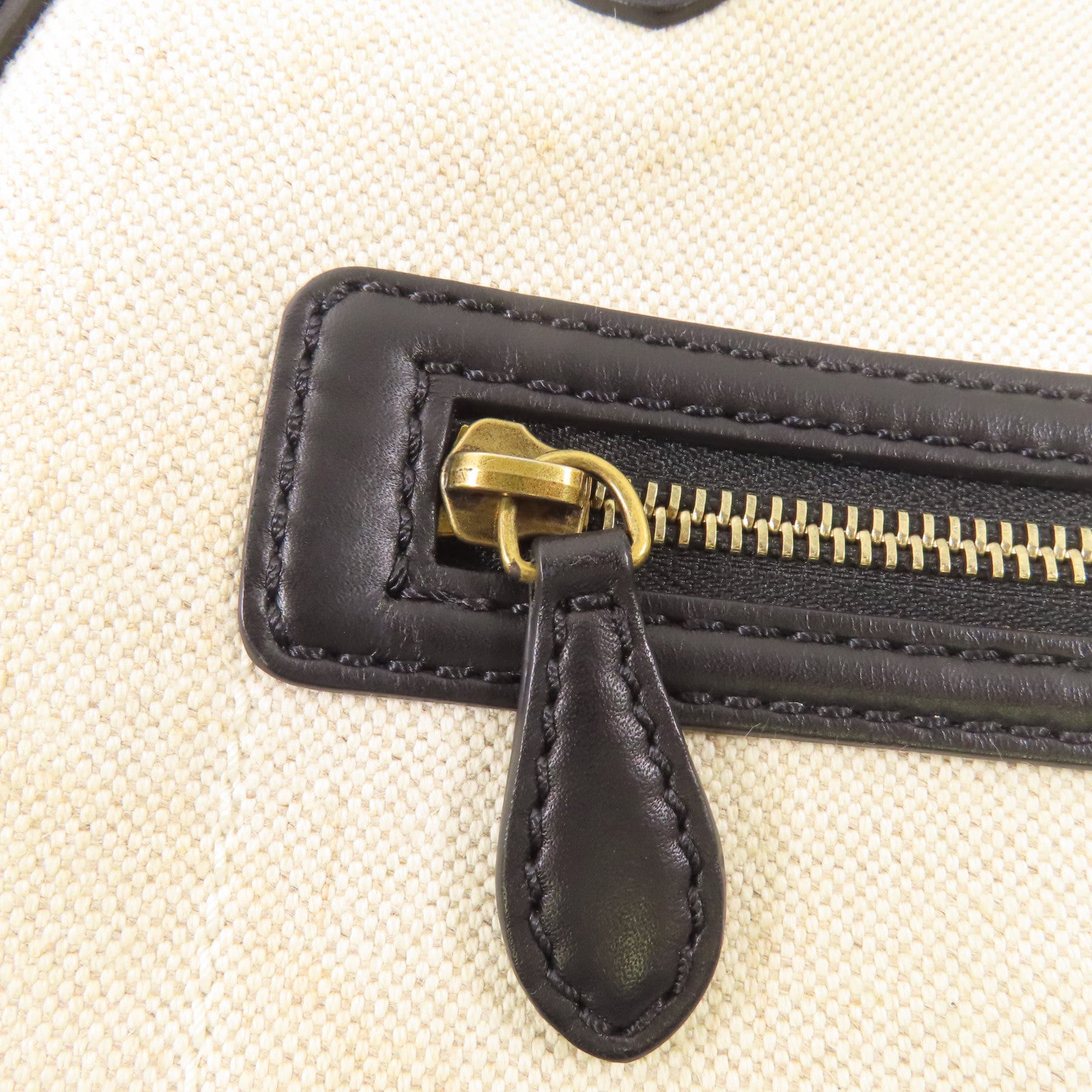 CELINE 帆布/皮革Luggage手挽袋米色/黑色