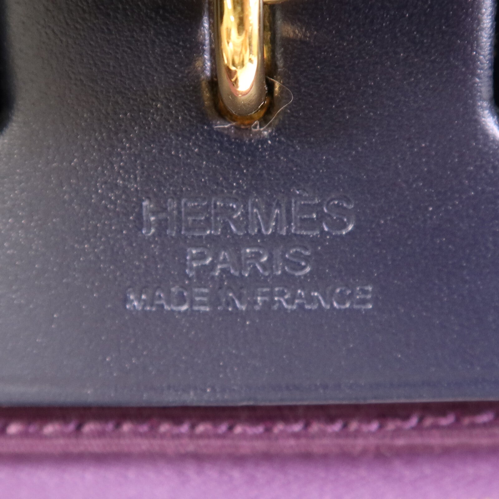 HERMES 帆布Herbag PM金扣手挽肩背兩用袋Cassis