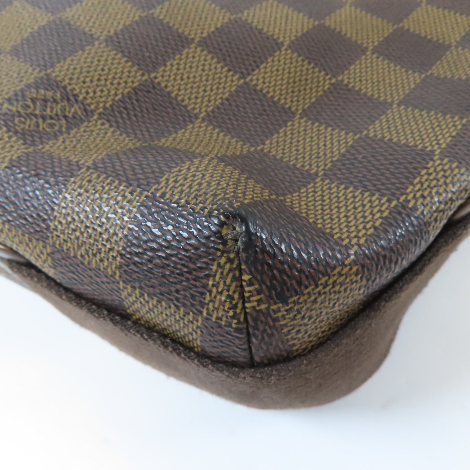 LOUIS VUITTON Damier Ebene Brooklyn MM金扣肩背袋啡色
