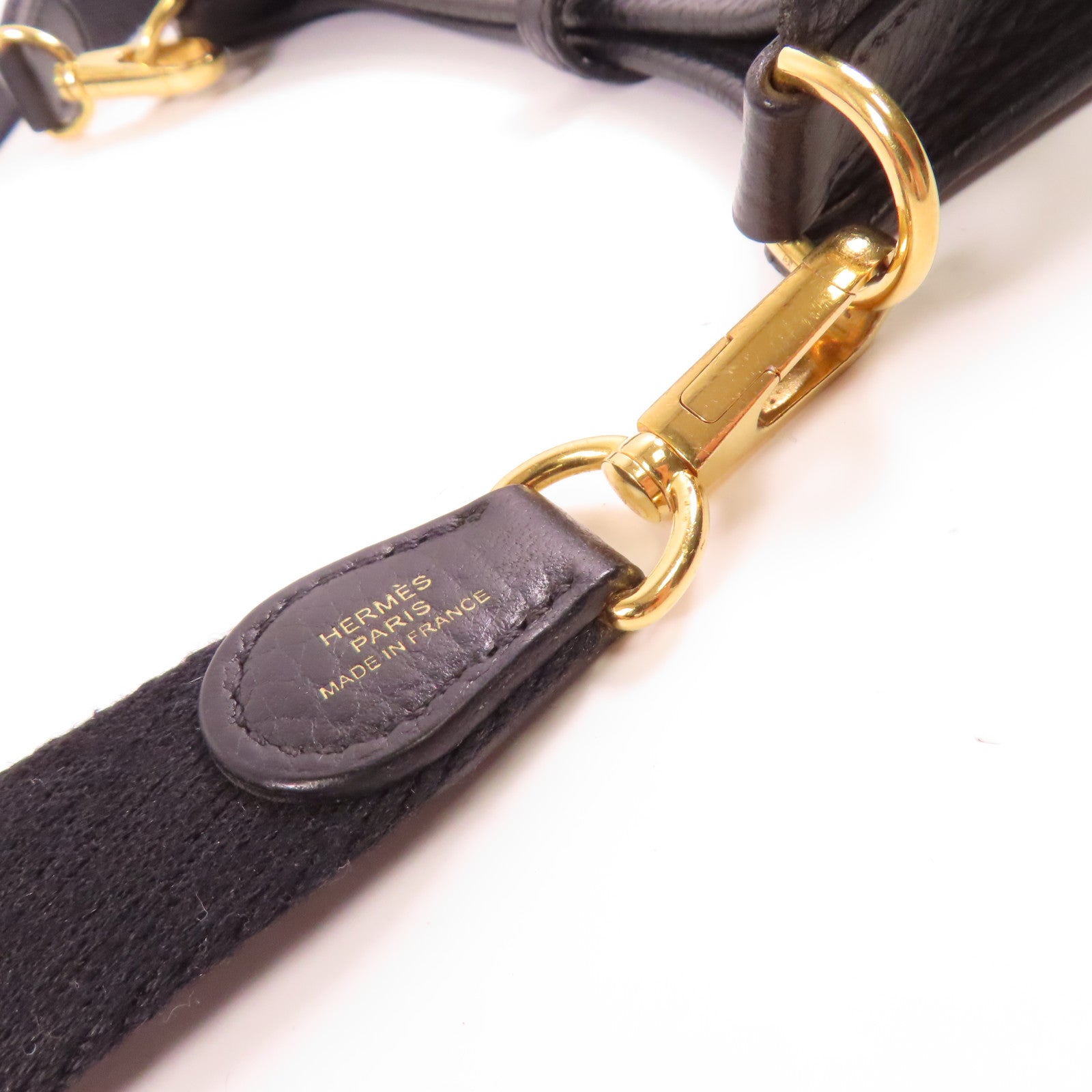 HERMES GHW Evelyne TPM Shoulder Bag Taurillon Clemence Leather Stamp Y 89 Noir