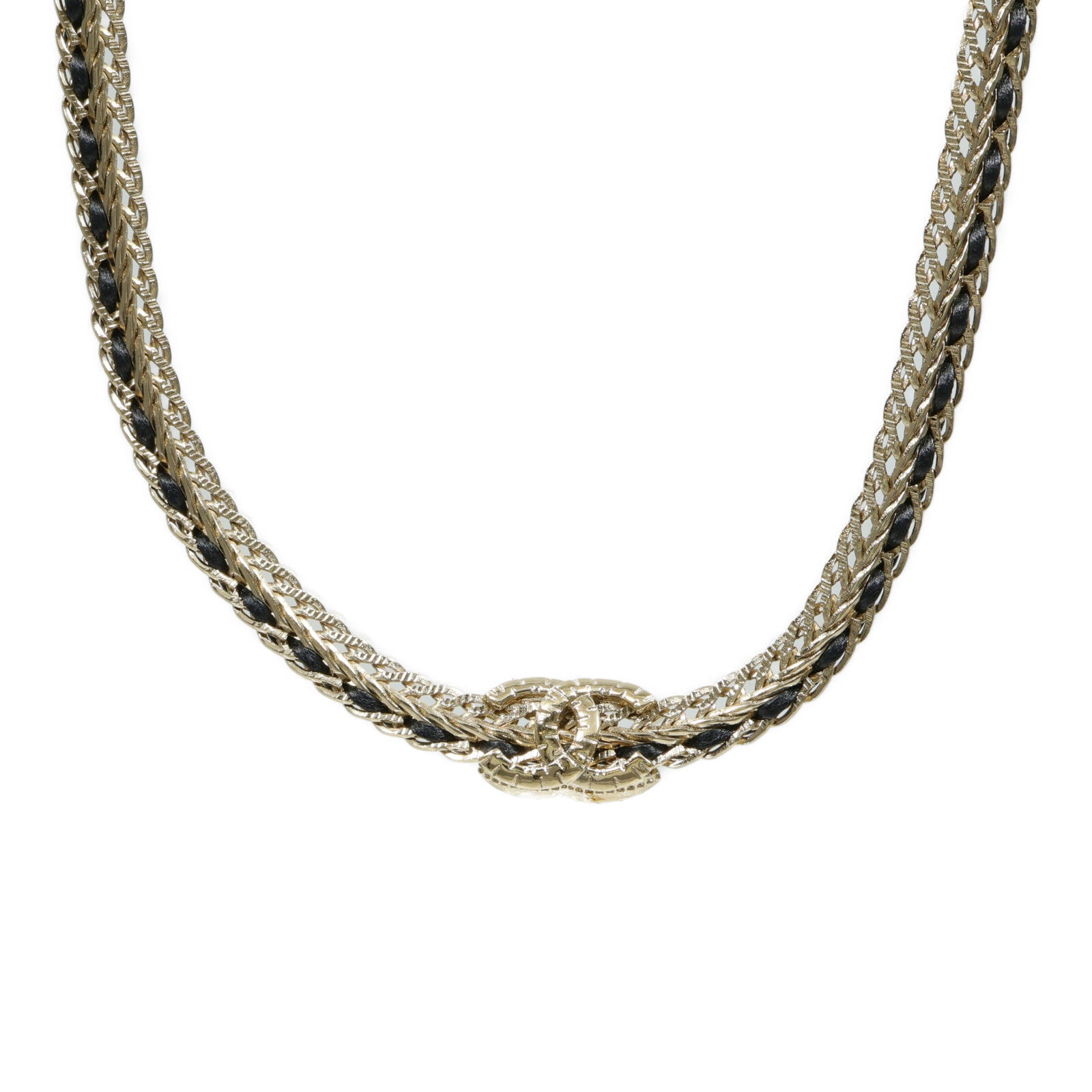 CHANEL 金屬/皮革/水鑽Necklace項鍊