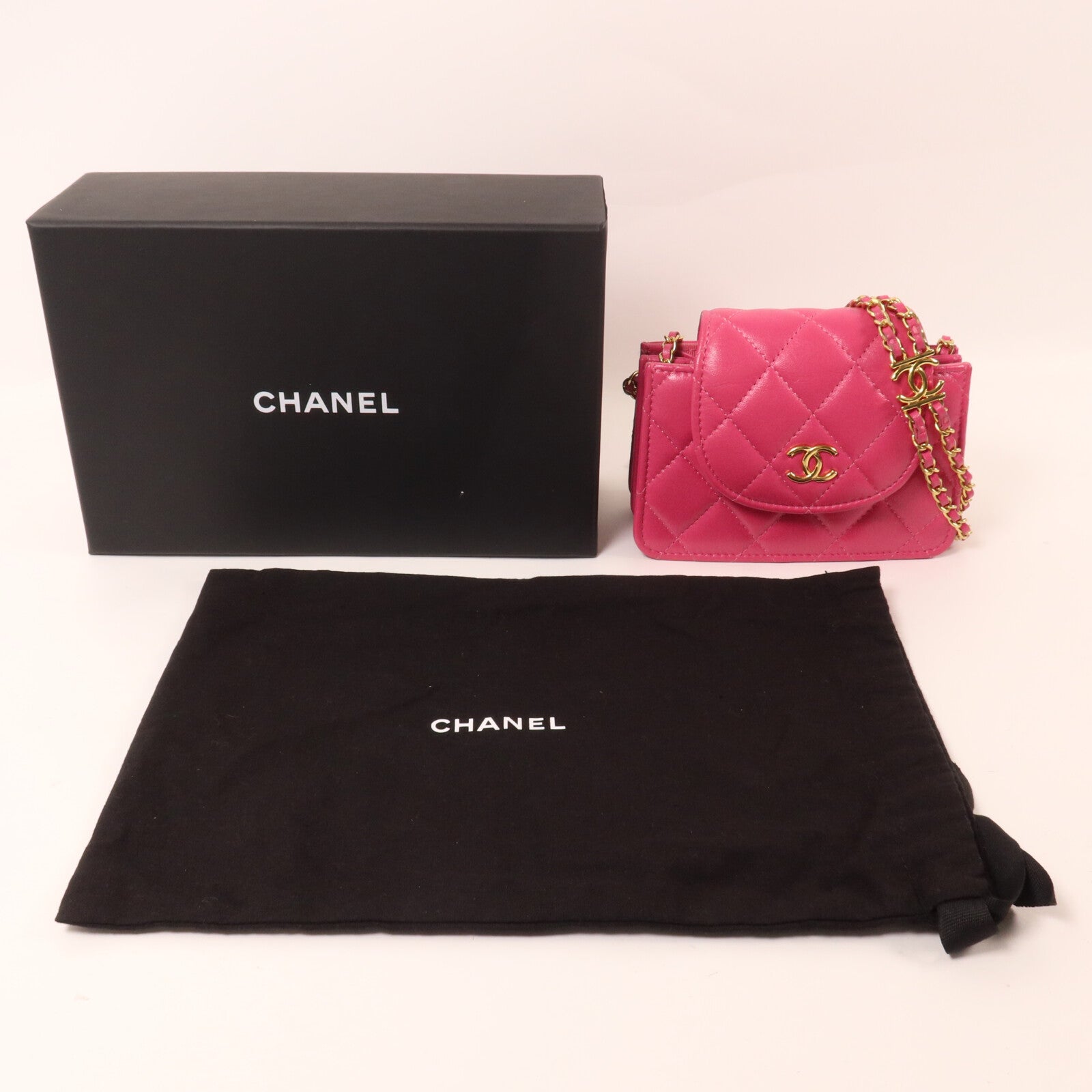 CHANEL 牛皮皮革Card Holder Chain鏈帶肩背袋