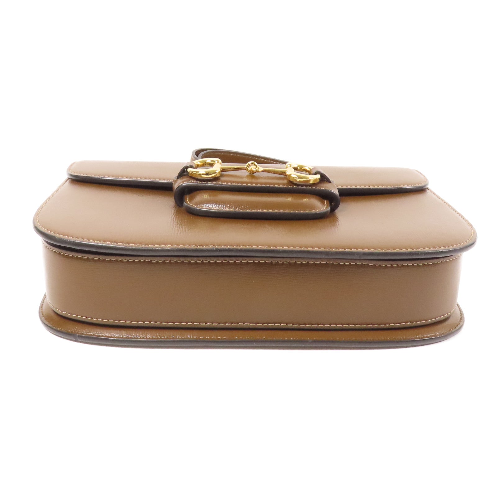 GUCCI 皮革Horsebit 1955 MM金扣肩背袋