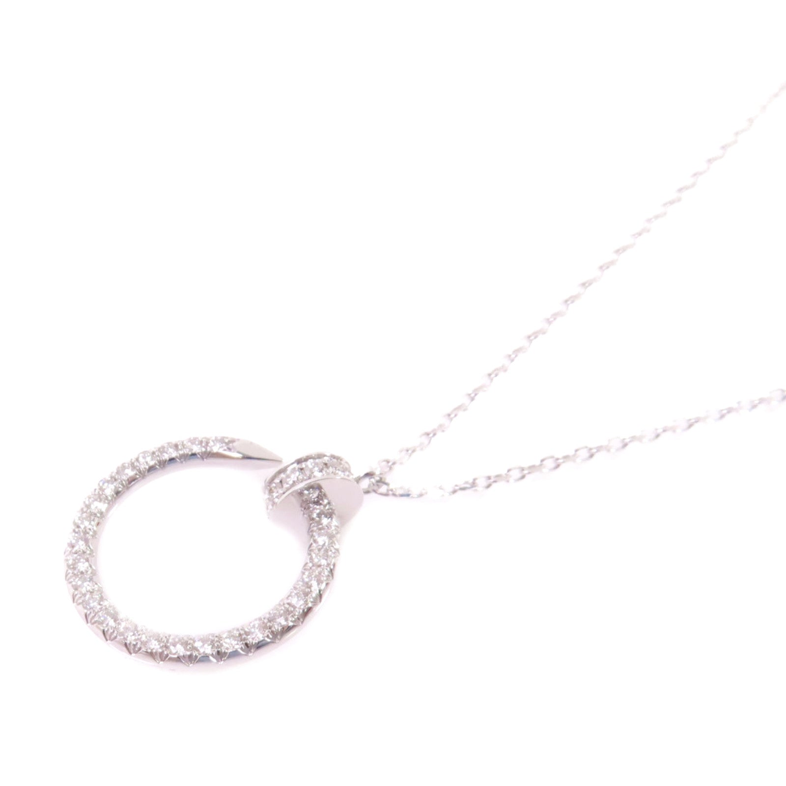 CARTIER 18K白金/鑽石Just Un Clou Pendant Diamond Necklace銀扣項鏈