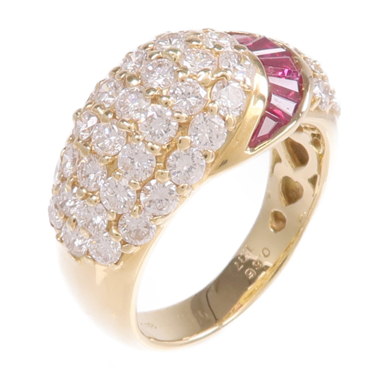 JEWELRY 18K黃金Ruby Diamond Ring紅寶石/鑽石戒指US#6