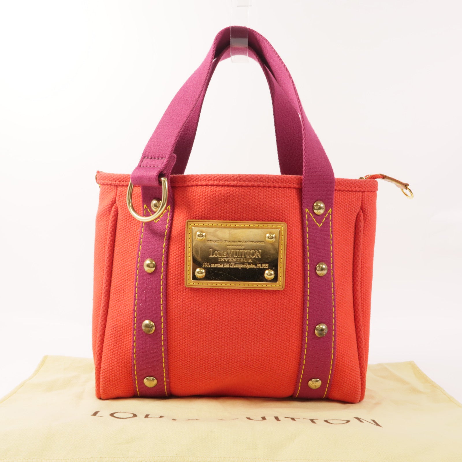 LOUIS VUITTON 帆布Antigna Cabas金扣手挽袋