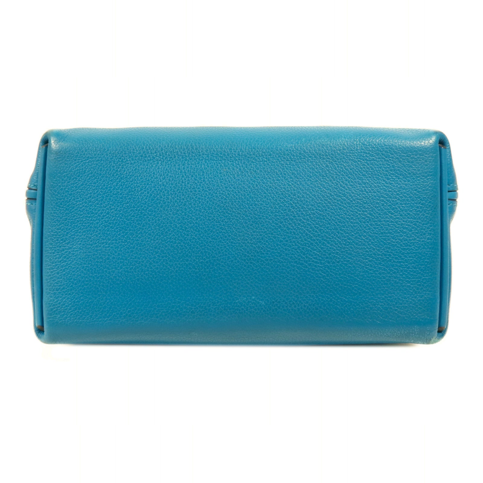 HERMES Evercolor皮革/Swift皮革24/24 Mini銀扣手挽肩背兩用袋Bleu Frida