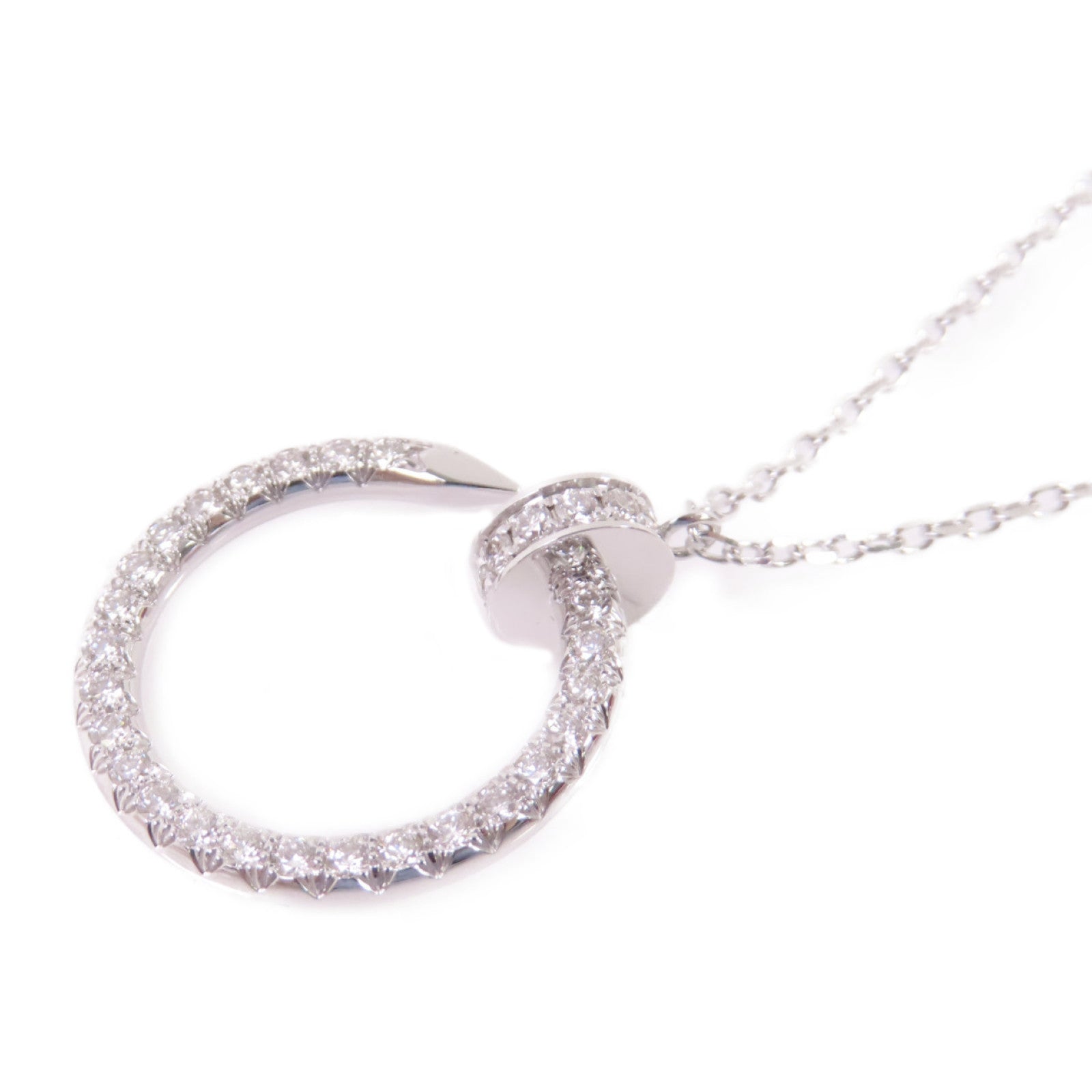 CARTIER 18K白金/鑽石Just Un Clou Pendant Diamond Necklace銀扣項鏈