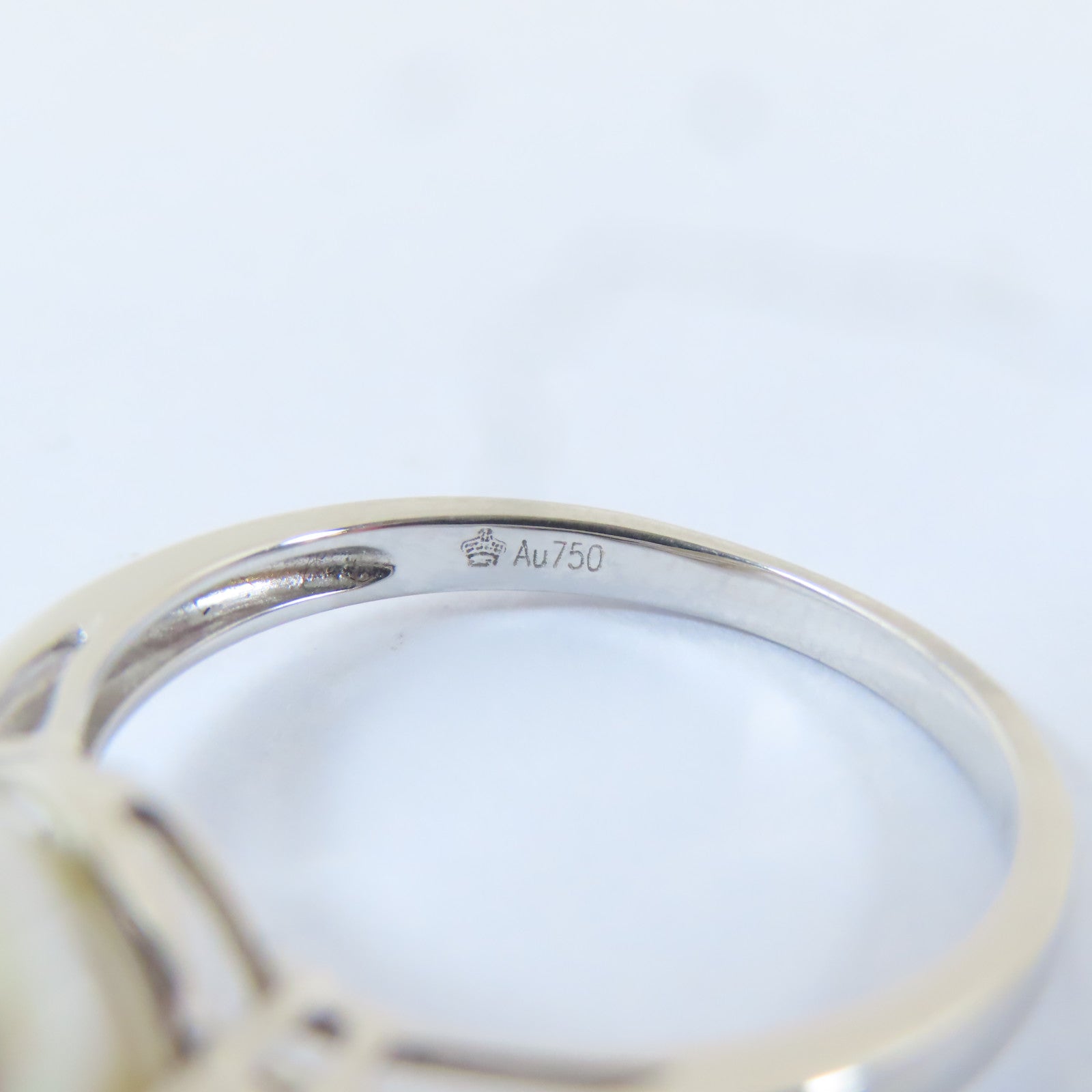 JEWELRY 【激減優惠】18K白金Diamond Pearl Ring 0.134ct鑽石/4.5g珍珠戒指US#6.75
