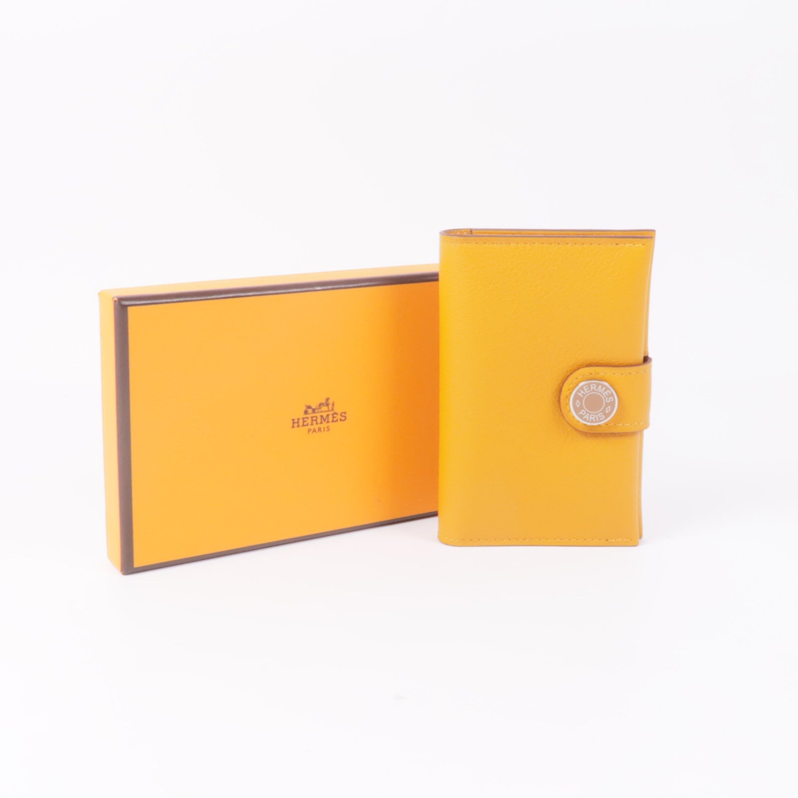 HERMES Evercolor皮革R.M.S Card Holder卡片套Apricot/Gold
