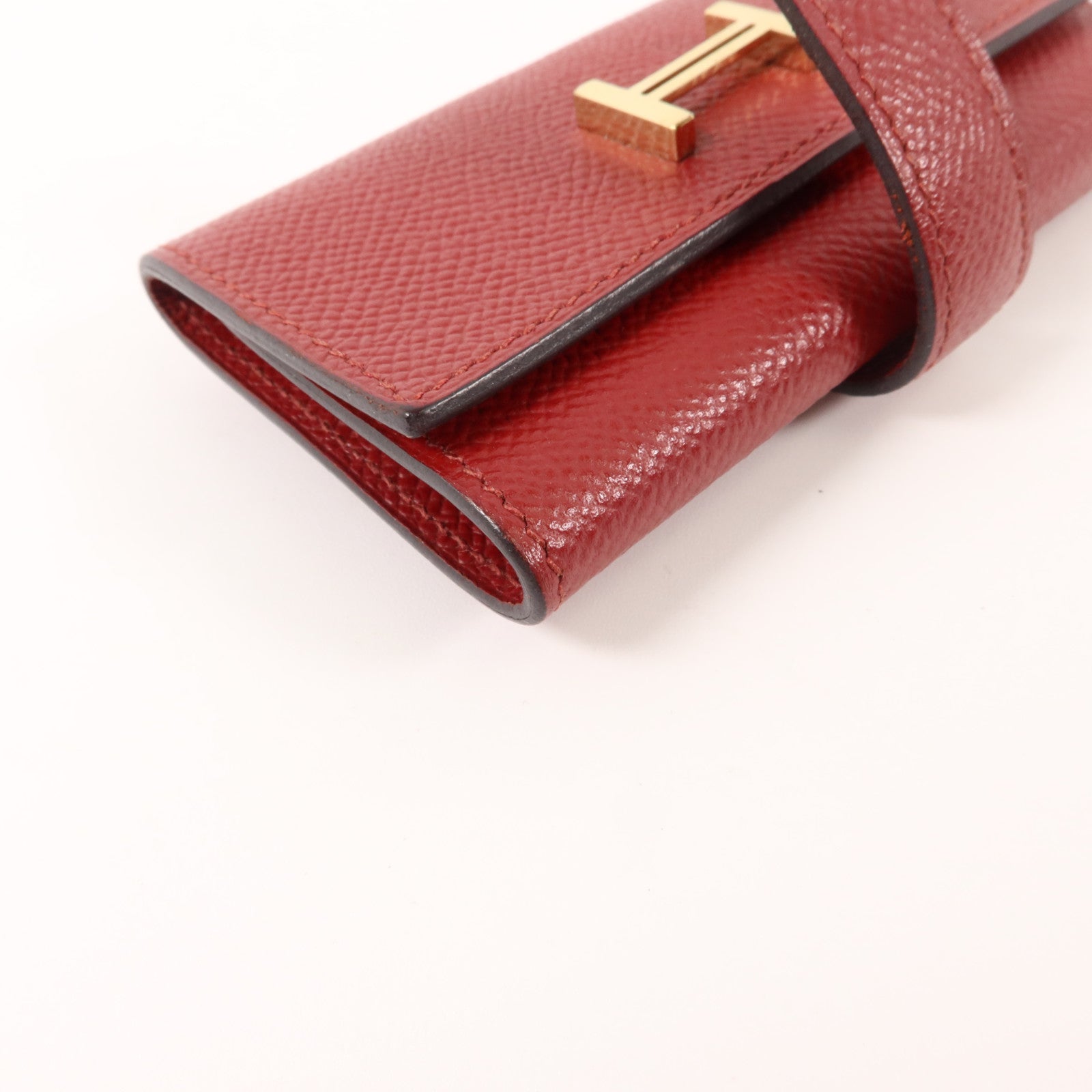 HERMES Epsom皮革Bearn Key Case鎖匙包Rouge H