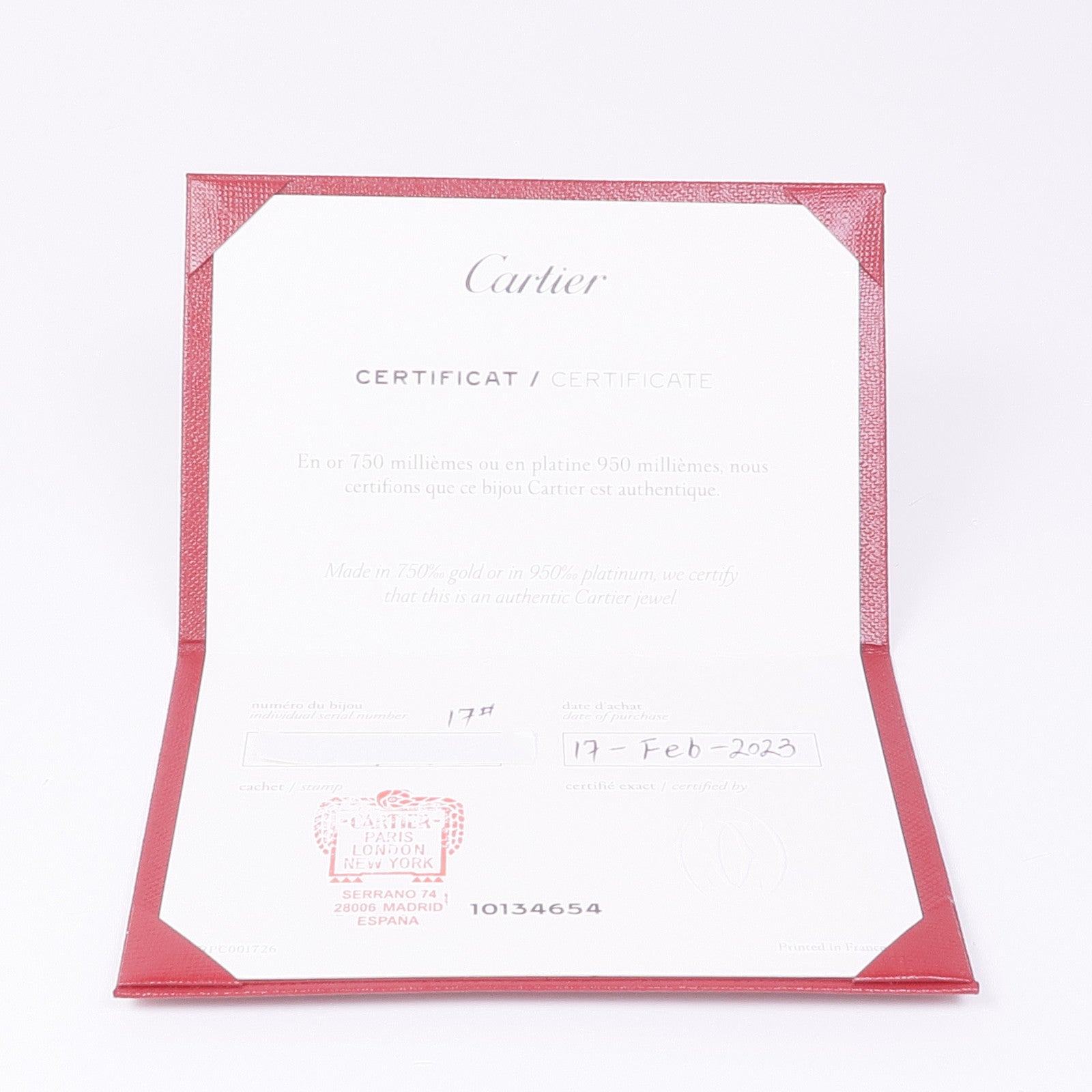 CARTIER 18K白金Love Bracelet手鐲Cartier#17