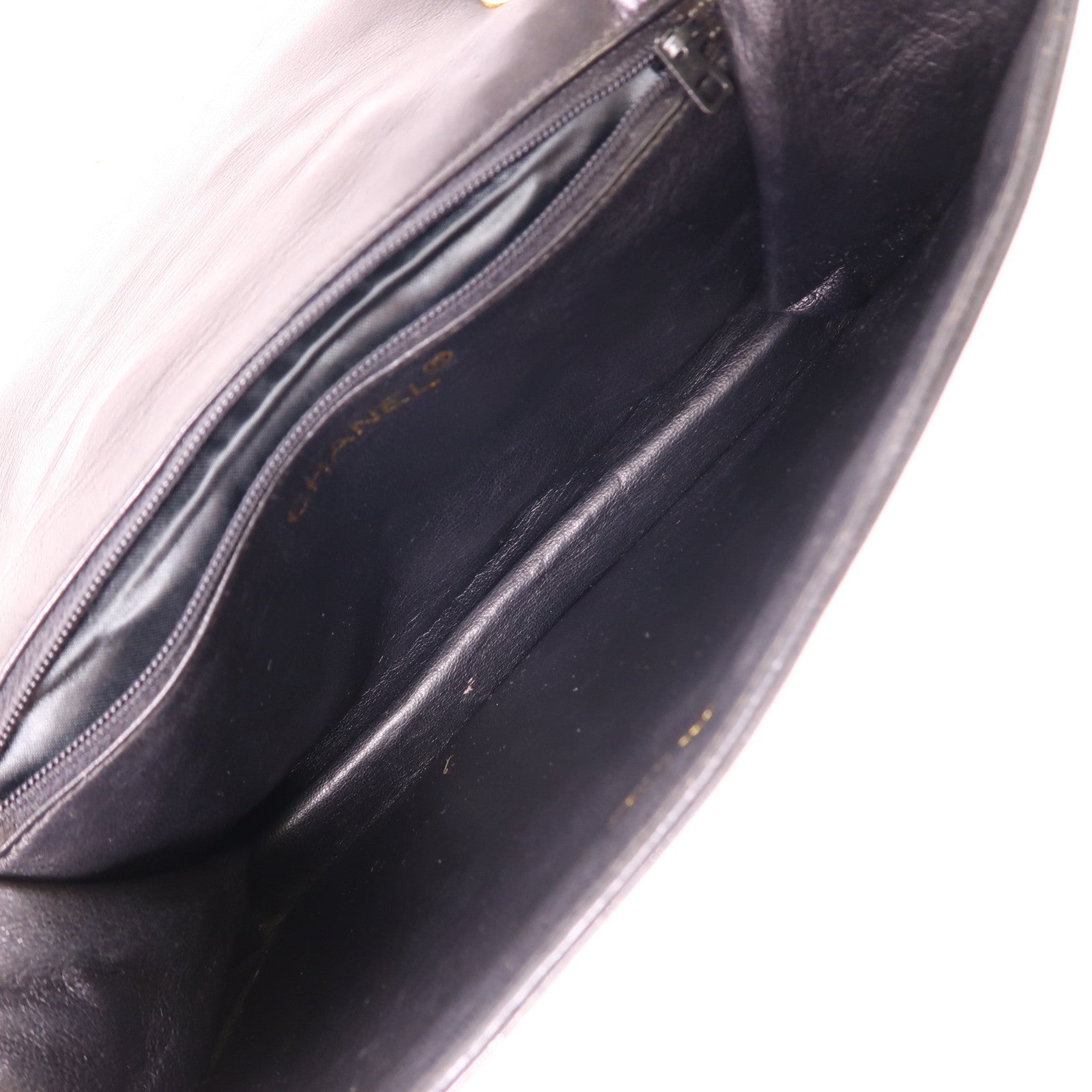 CHANEL 羊皮皮革Vintage Flap Bag金扣鏈帶肩背袋