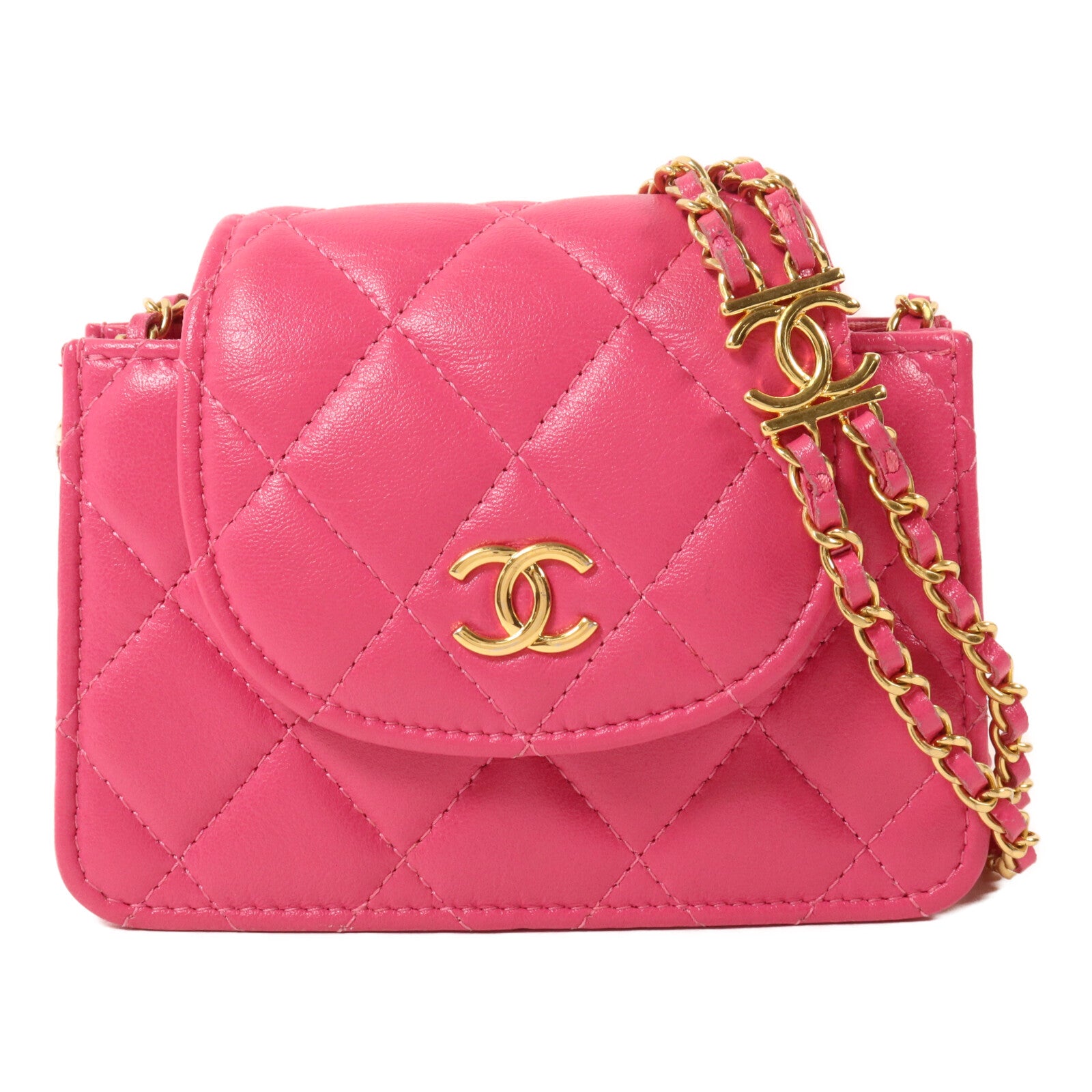 CHANEL 牛皮皮革Card Holder Chain鏈帶肩背袋