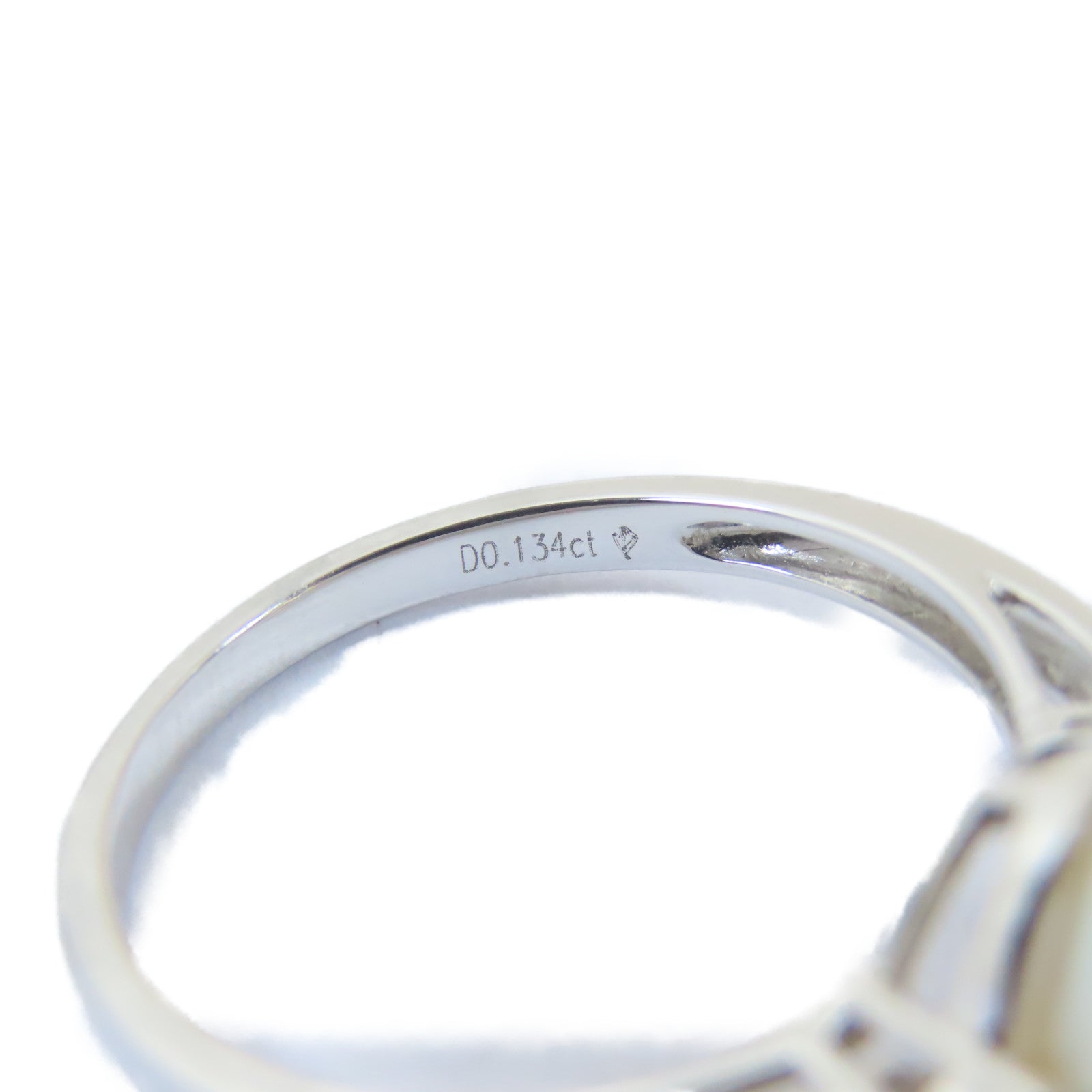 JEWELRY 【激減優惠】18K白金Diamond Pearl Ring 0.134ct鑽石/4.5g珍珠戒指US#6.75