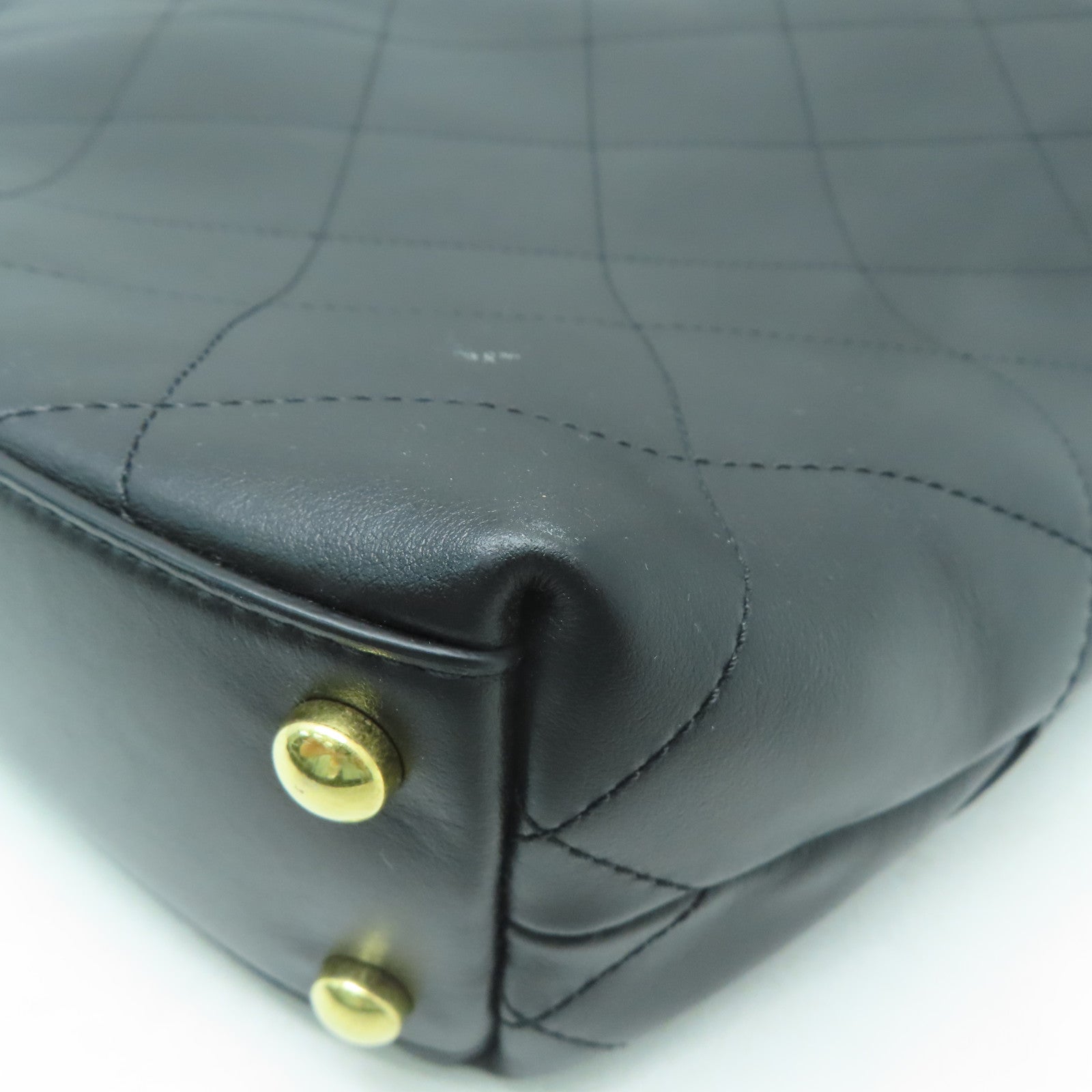 CHANEL 菱格牛皮皮革Chanel Tote Bag金扣手挽肩背兩用袋黑色