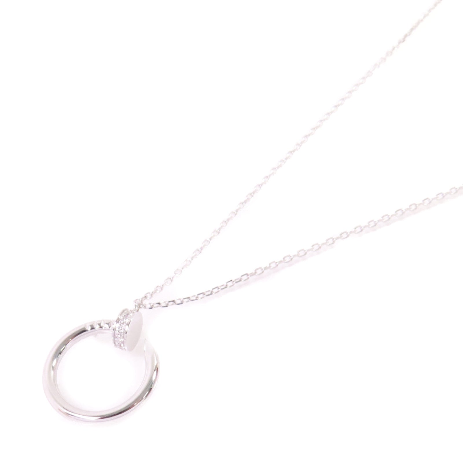 CARTIER 18K白金/鑽石Just Un Clou Pendant Diamond Necklace銀扣項鏈