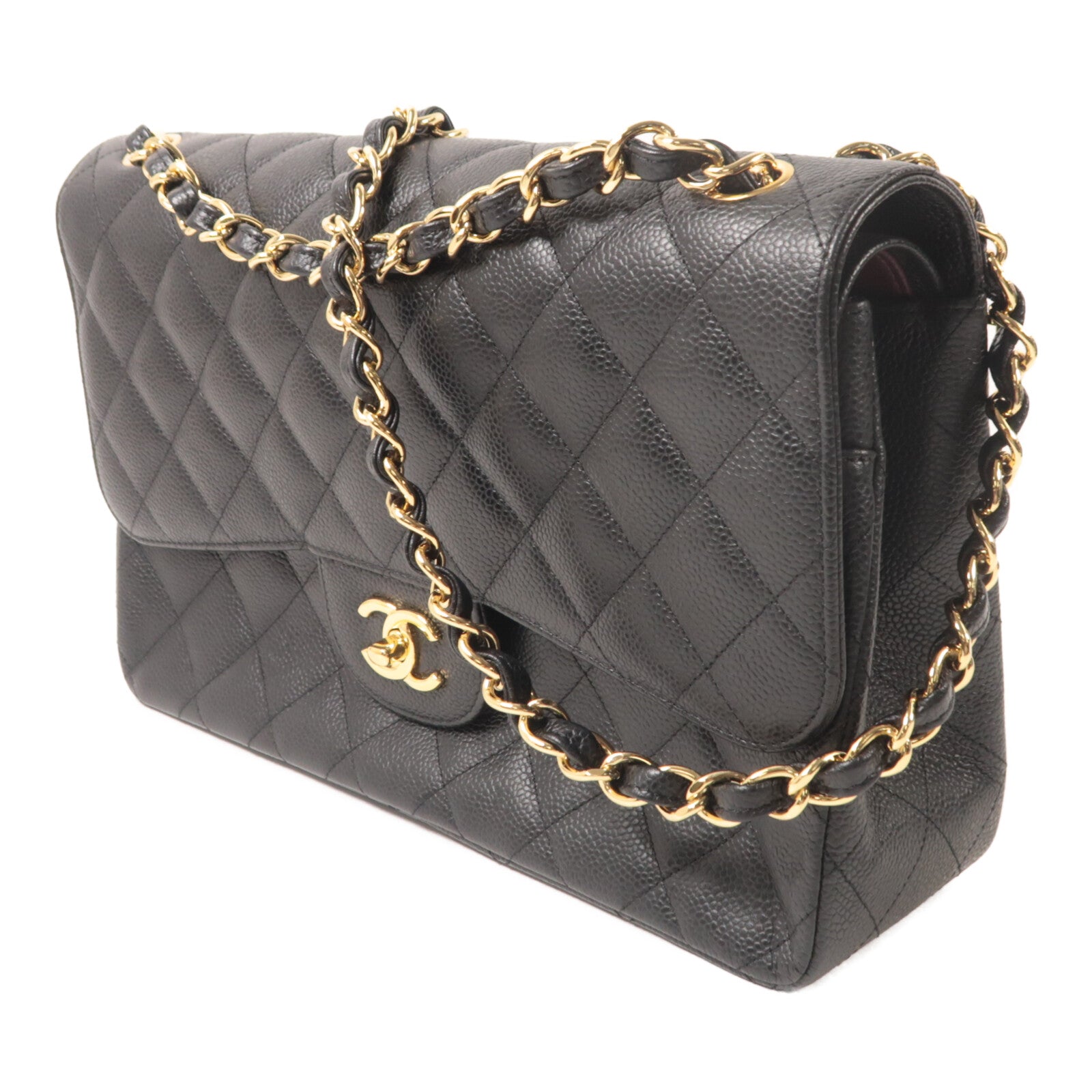 CHANEL 牛皮皮革Large Classic鏈帶肩背袋