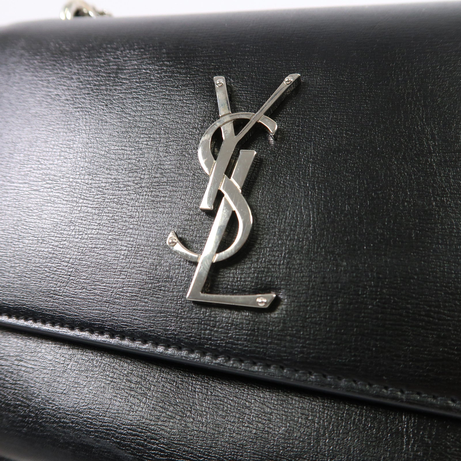 SAINT LAURENT 牛皮皮革Sunset Medium銀扣肩背袋