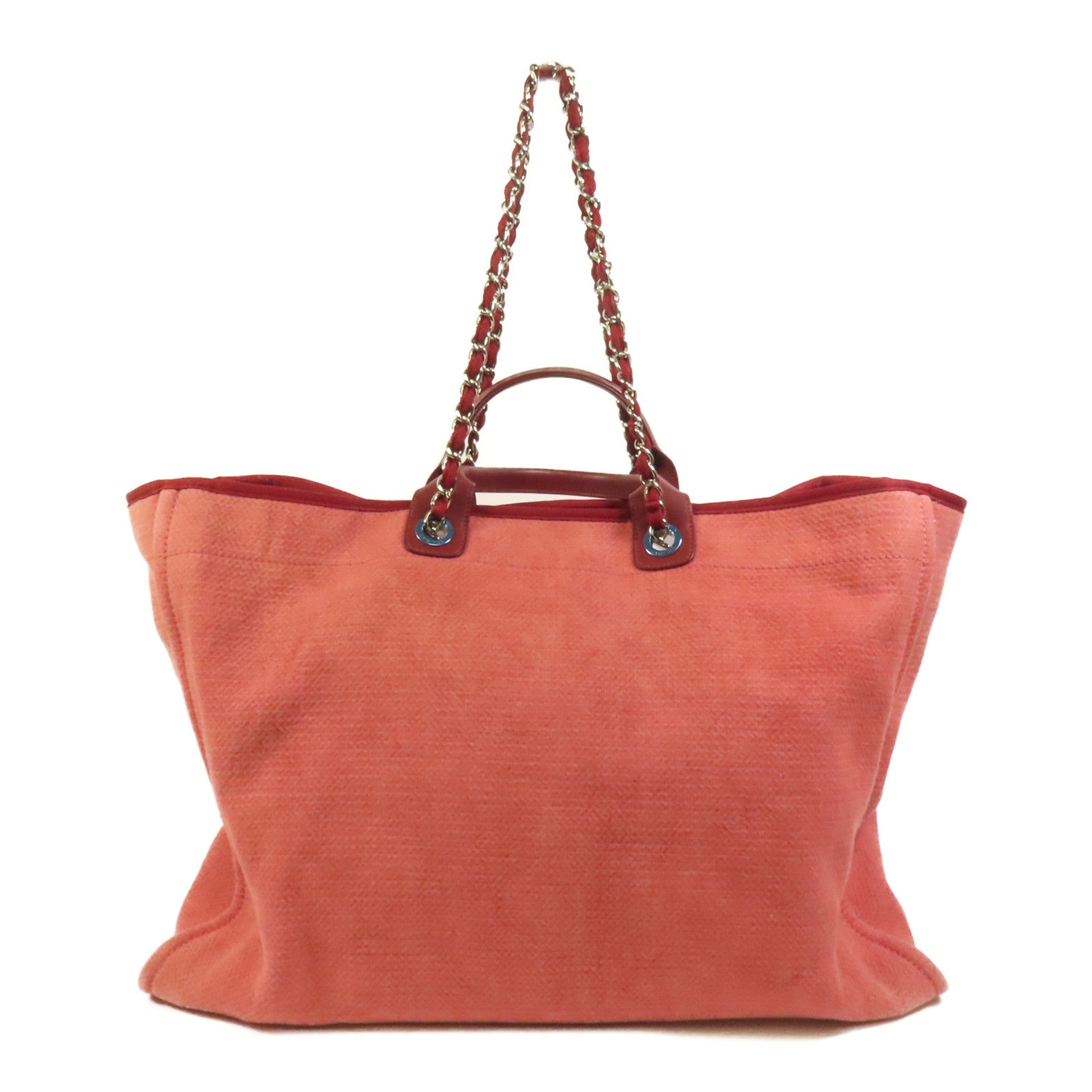 CHANEL 帆布Deauville Tote Extra Large銀扣手挽肩背兩用袋