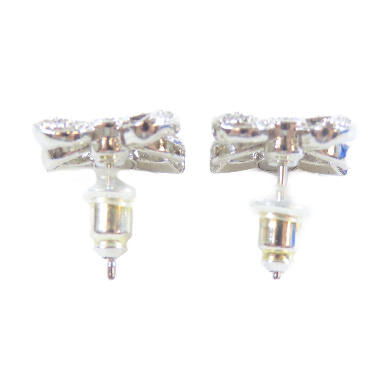 CHANEL 金屬/水晶Earrings耳環銀色