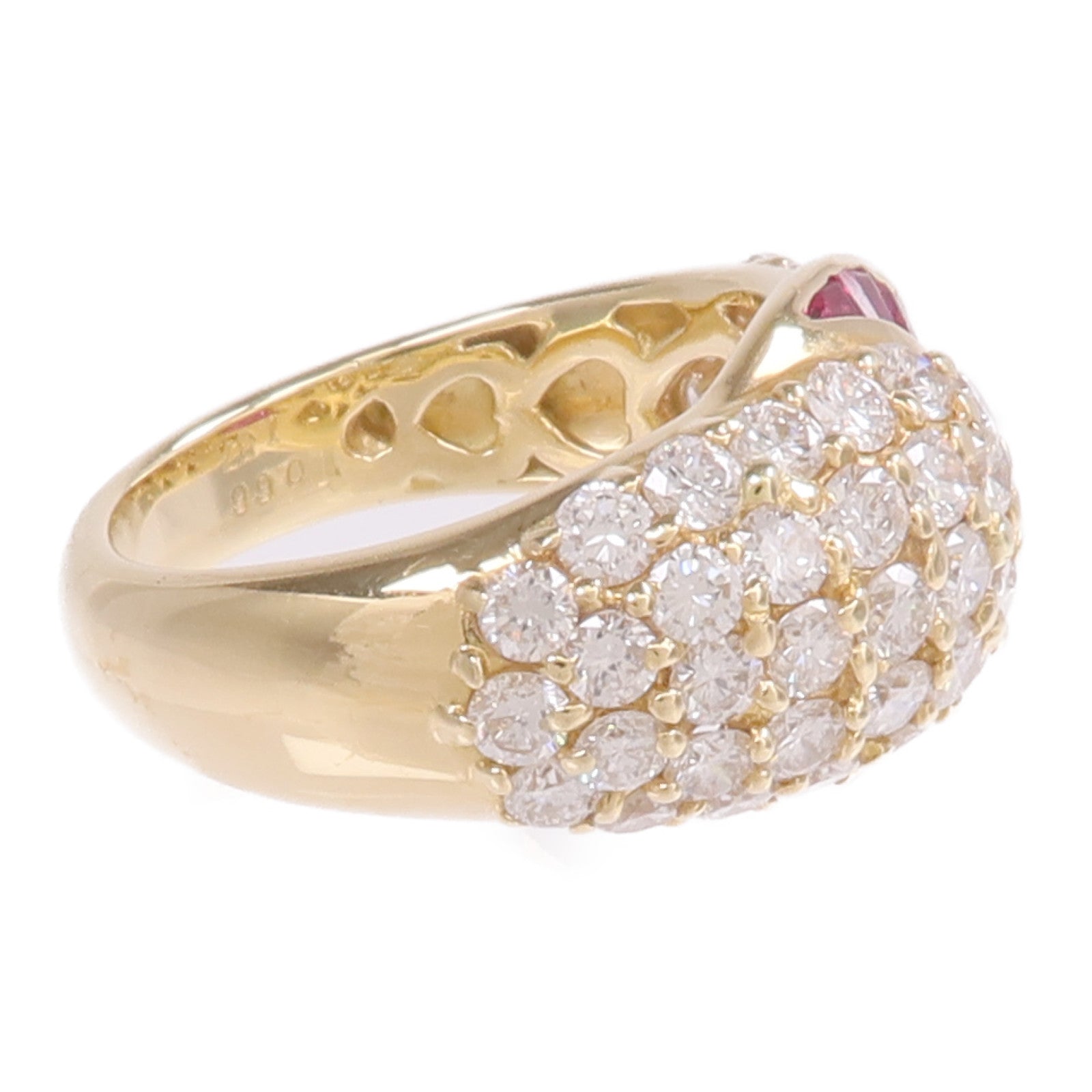 JEWELRY 18K黃金Ruby Diamond Ring紅寶石/鑽石戒指US#6