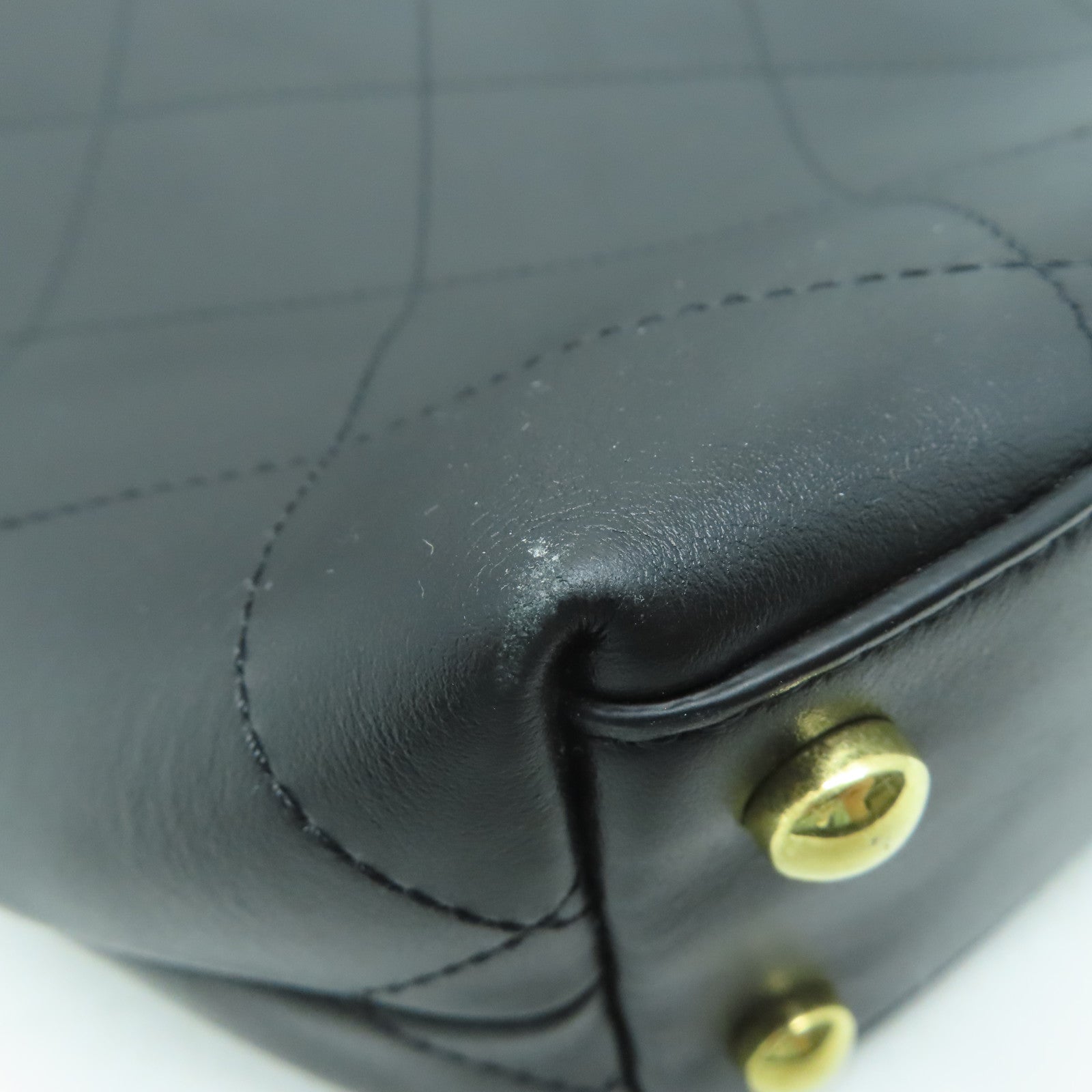 CHANEL 菱格牛皮皮革Chanel Tote Bag金扣手挽肩背兩用袋黑色