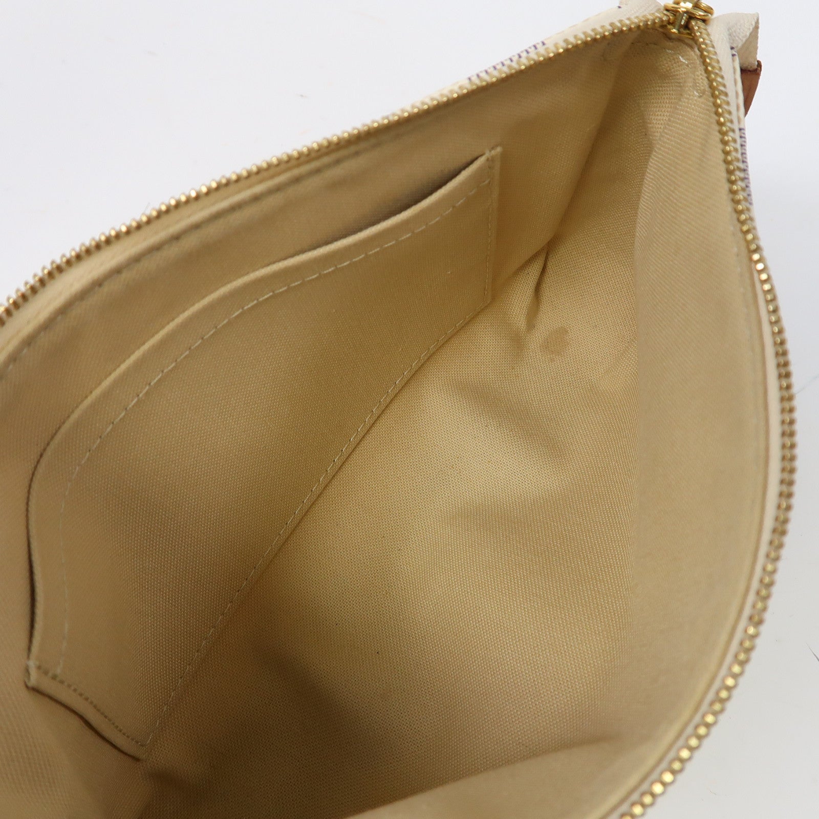 LOUIS VUITTON Damier Azur Pochette Accessoires金扣肩背袋白色