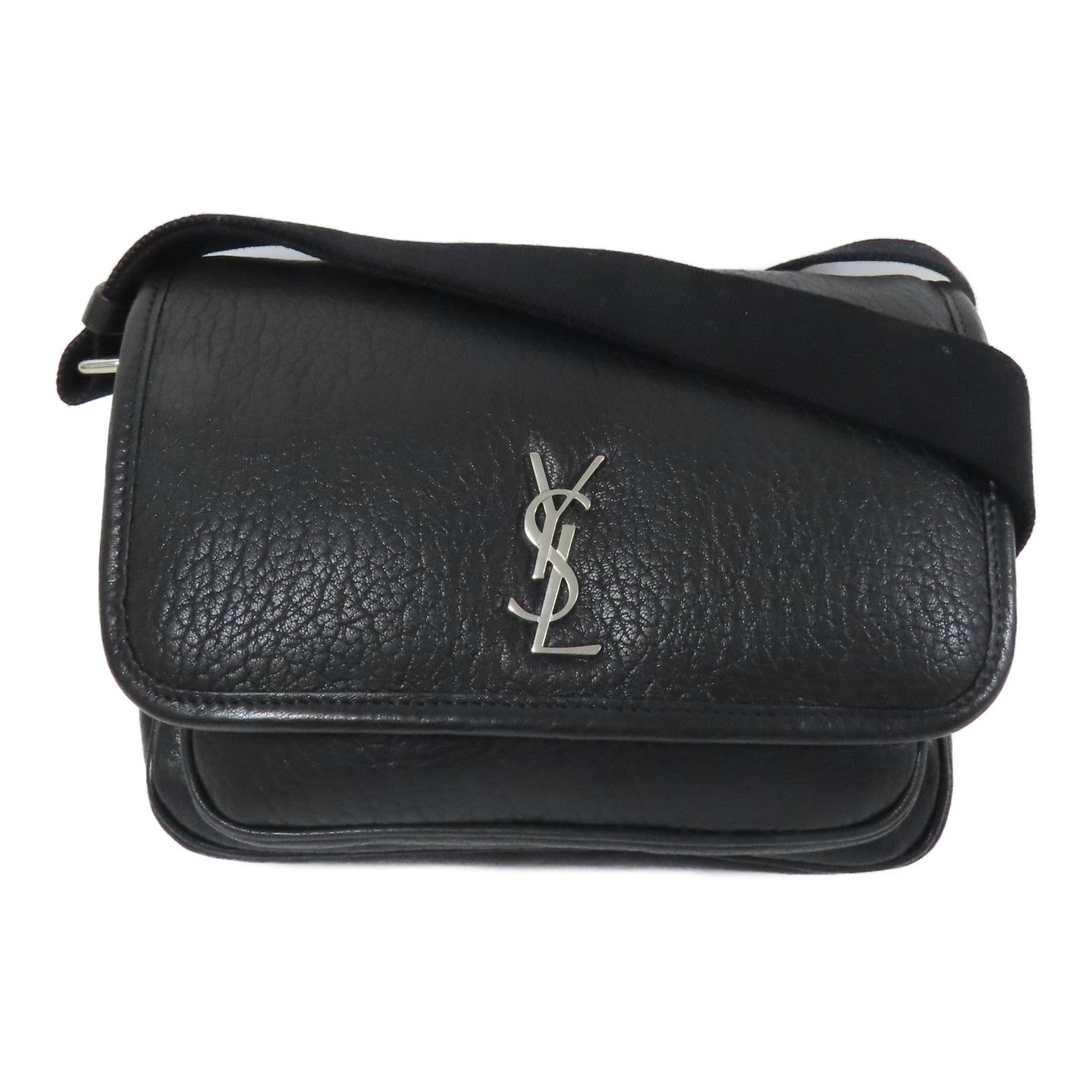 SAINT LAURENT 【激減優惠】羊皮皮革Niki Messenger Bag銀扣肩背袋