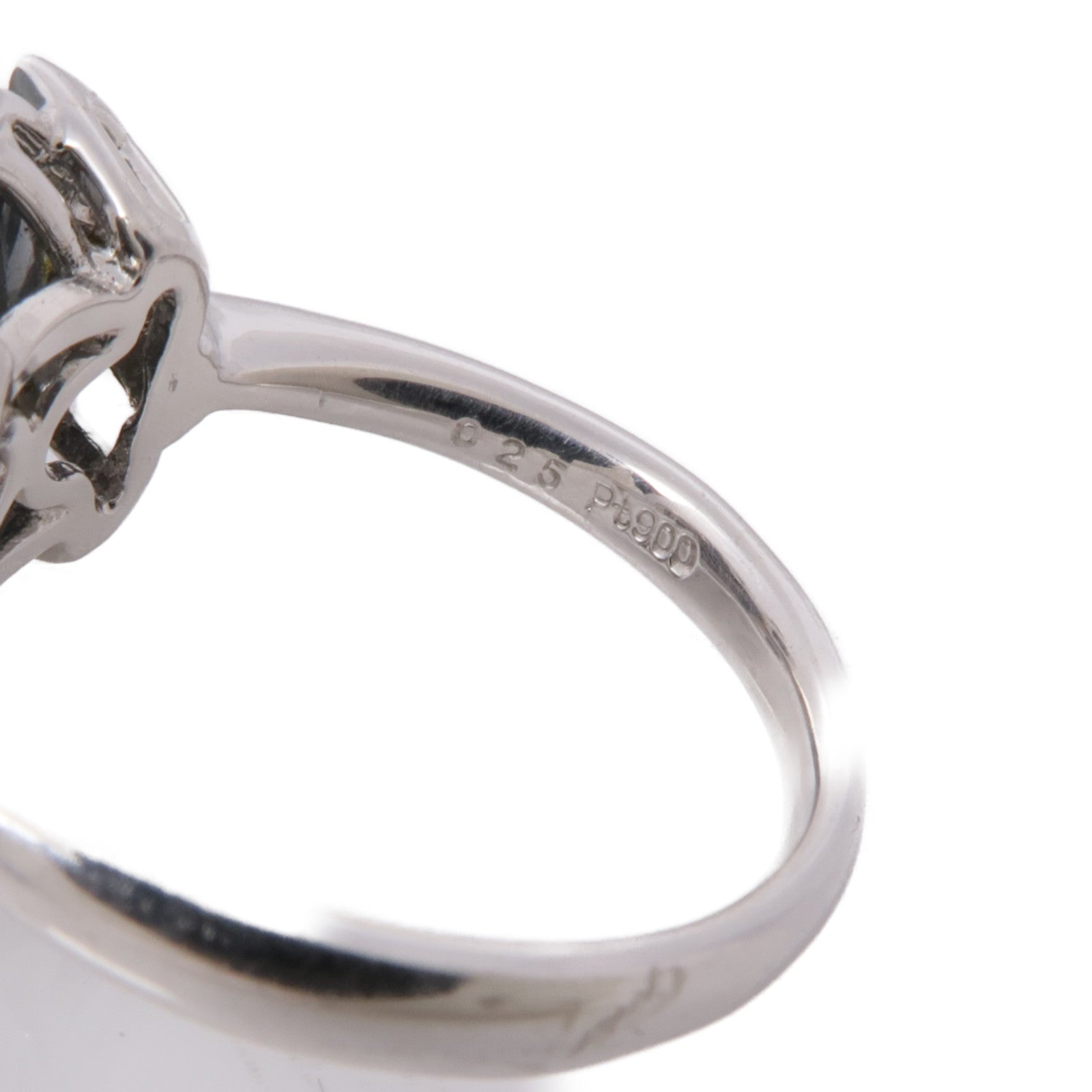 JEWELRY PT900鉑金Pearl Diamond Ring鑽石戒指US#6