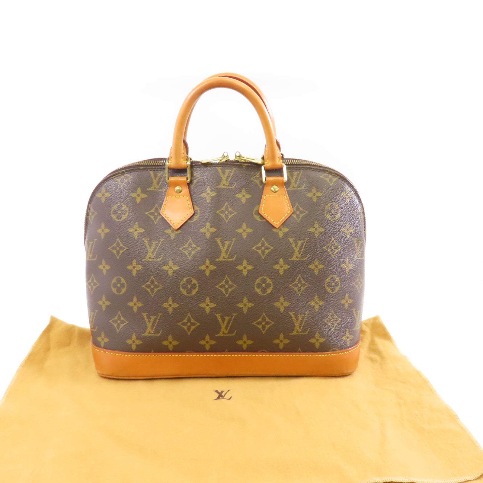 LOUIS VUITTON Monogram Alma PM金扣手挽袋啡色