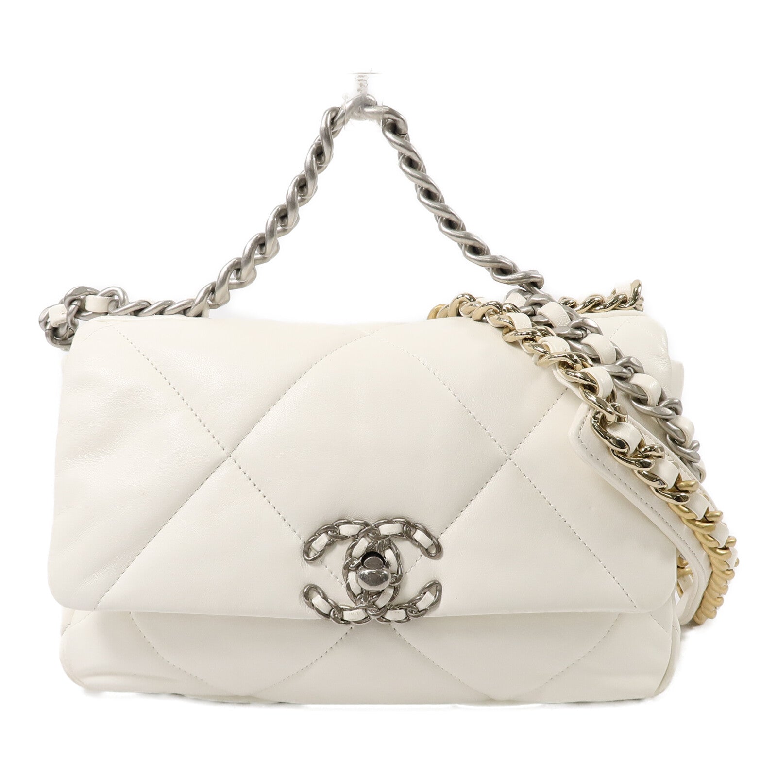 CHANEL 羊皮皮革C19 Small鏈帶肩背袋