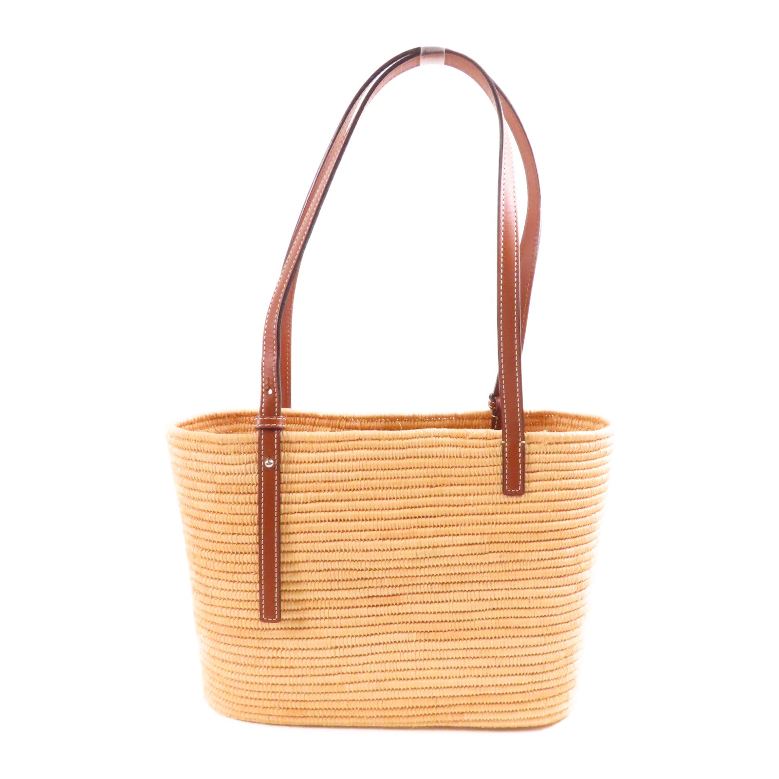 LOEWE 【激減優惠】酒椰Raffia Tote金扣肩背袋