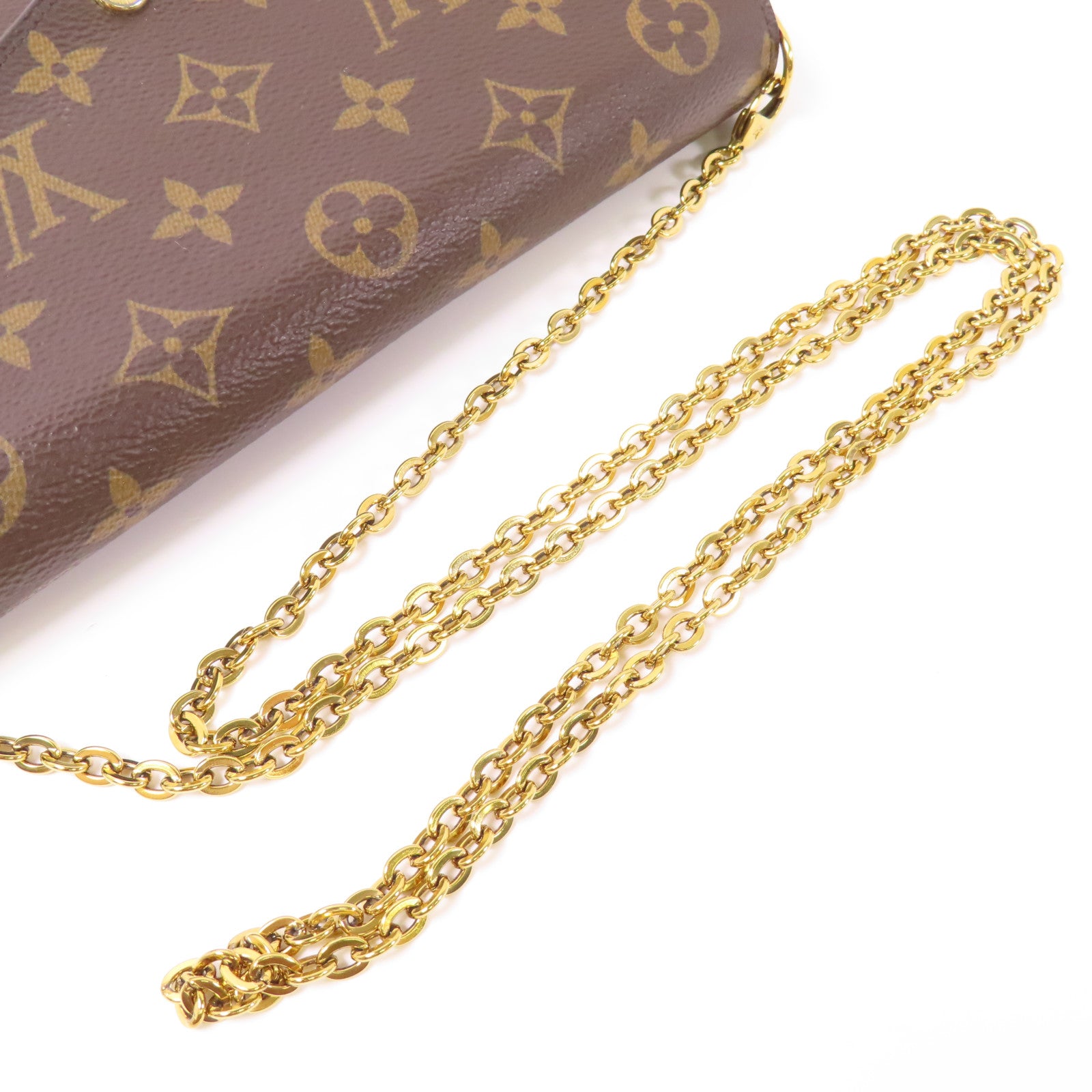 LOUIS VUITTON LV GHW Pochette Felicie Chain Shoulder Bag M61276 Monogram Brown