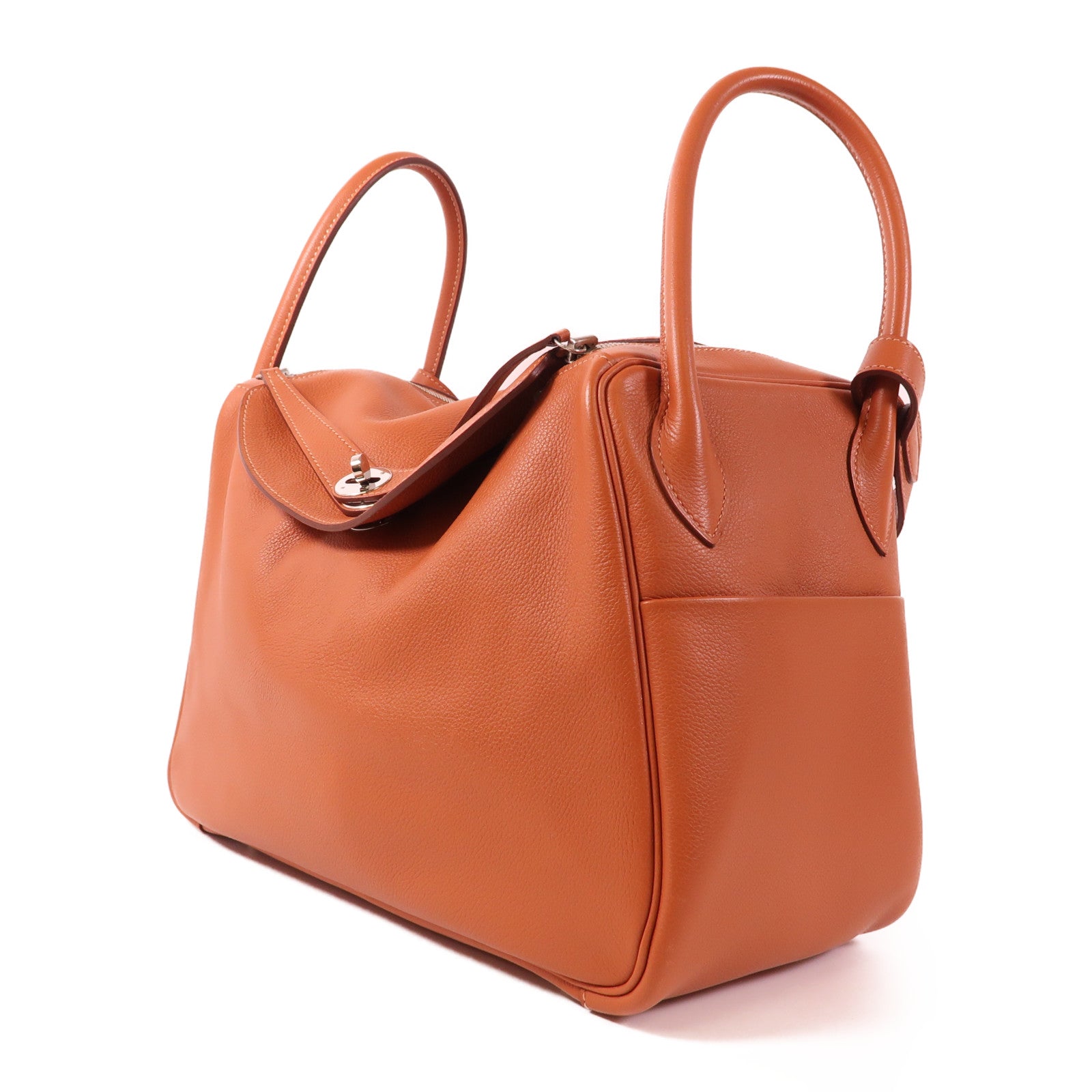 HERMES Evercolor皮革Lindy 34銀扣手挽肩背兩用袋