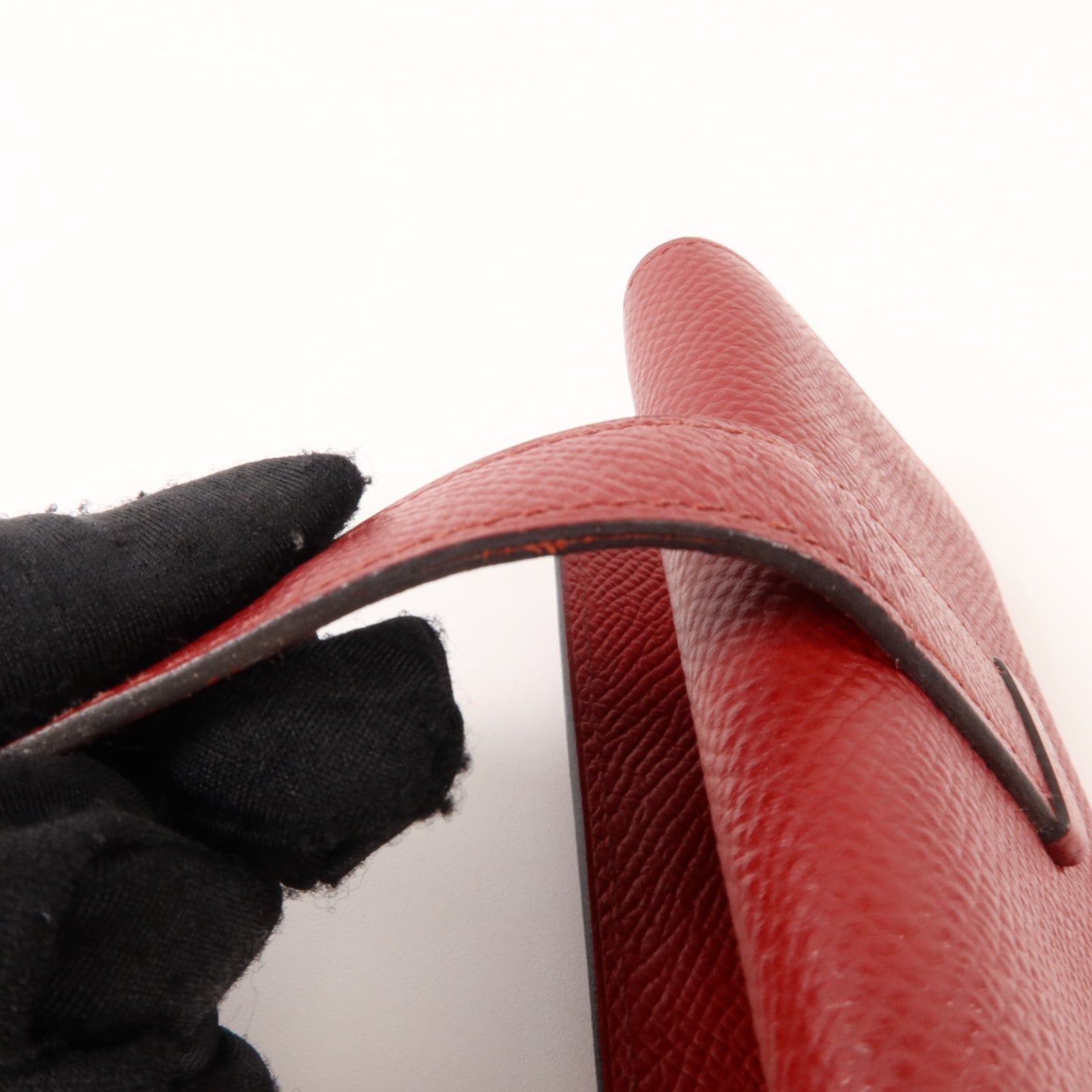 HERMES Epsom皮革Bearn Key Case鎖匙包Rouge H