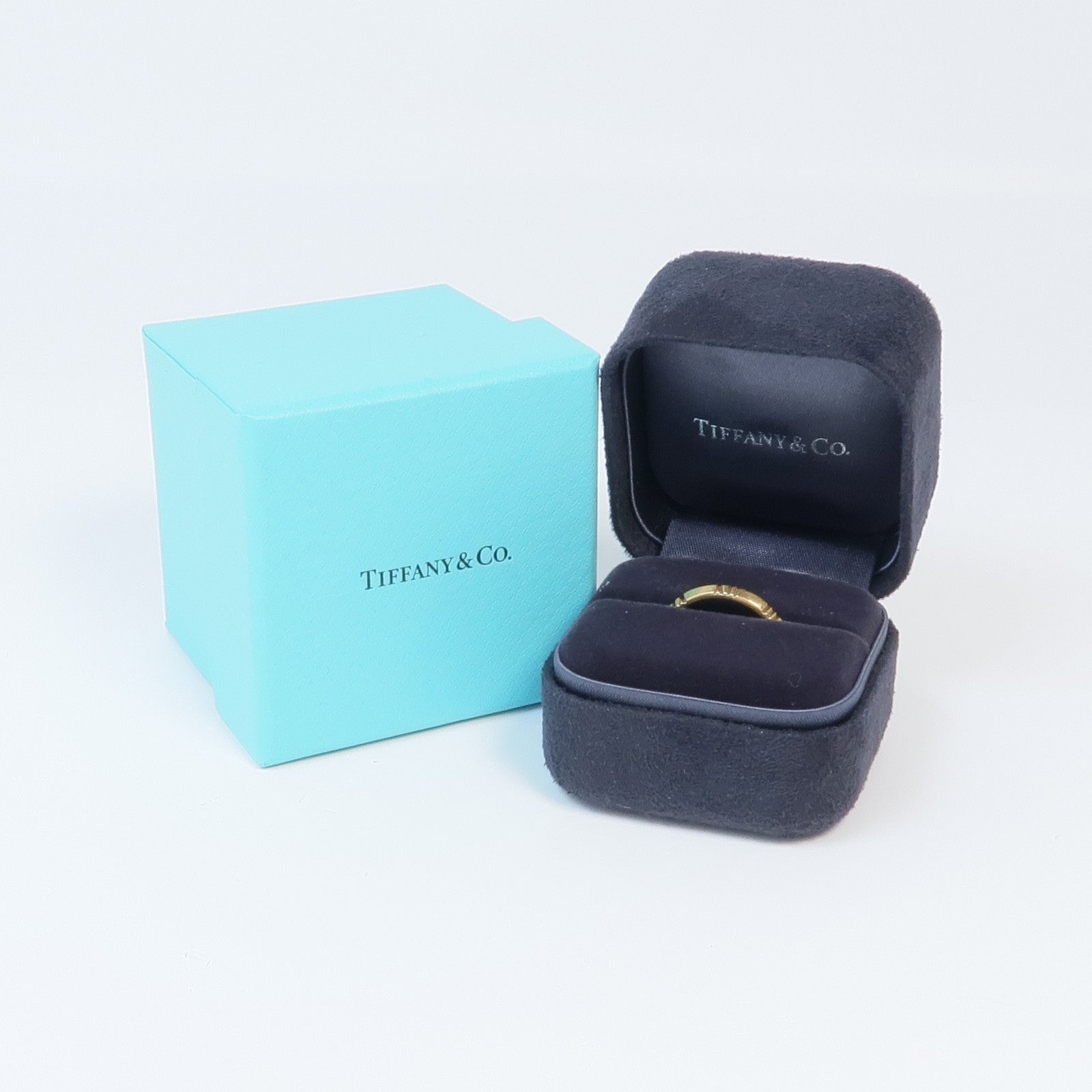 TIFFANY＆CO 18K玫瑰金Atlas X Closed Narrow戒指US#7