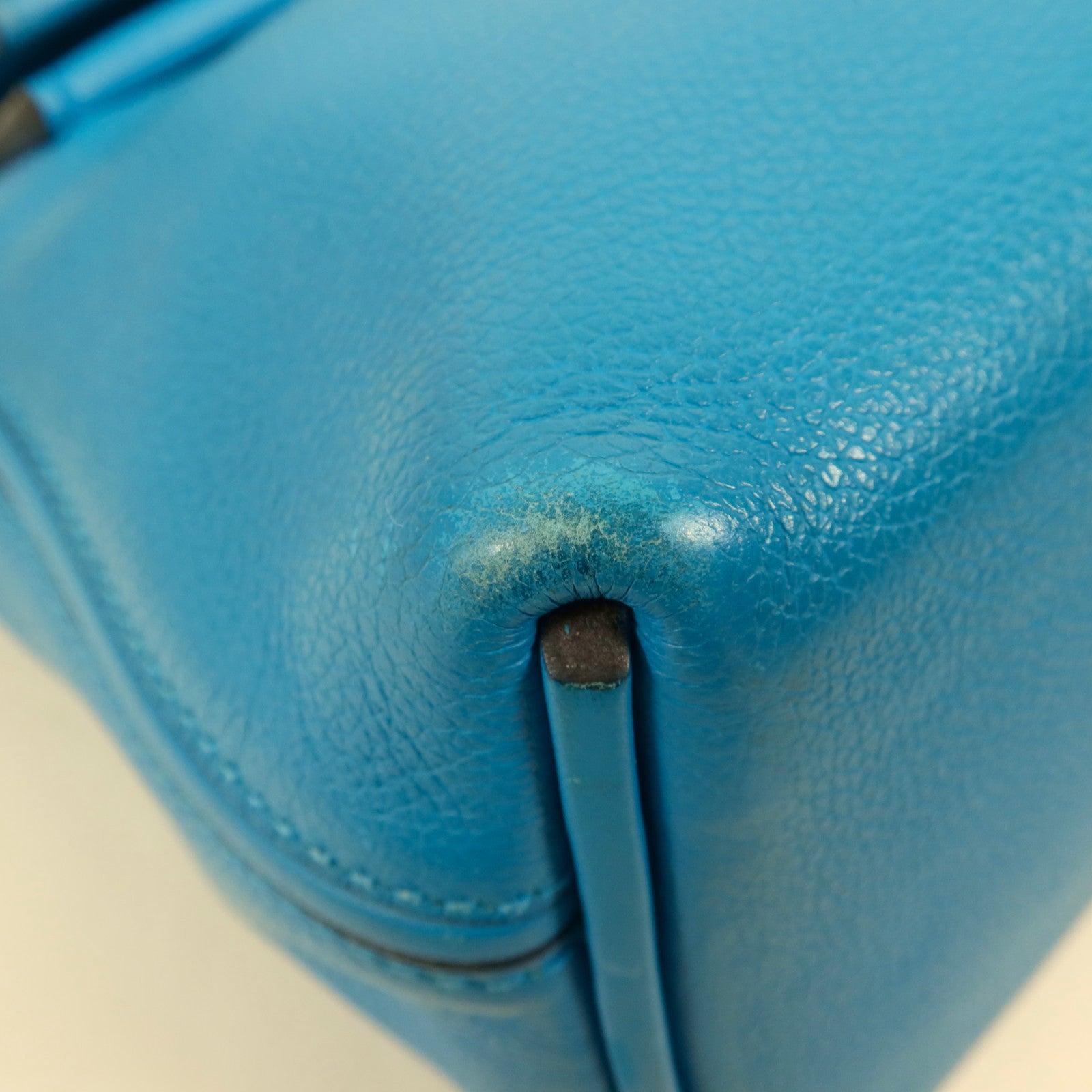 HERMES Evercolor皮革/Swift皮革24/24 Mini銀扣手挽肩背兩用袋Bleu Frida