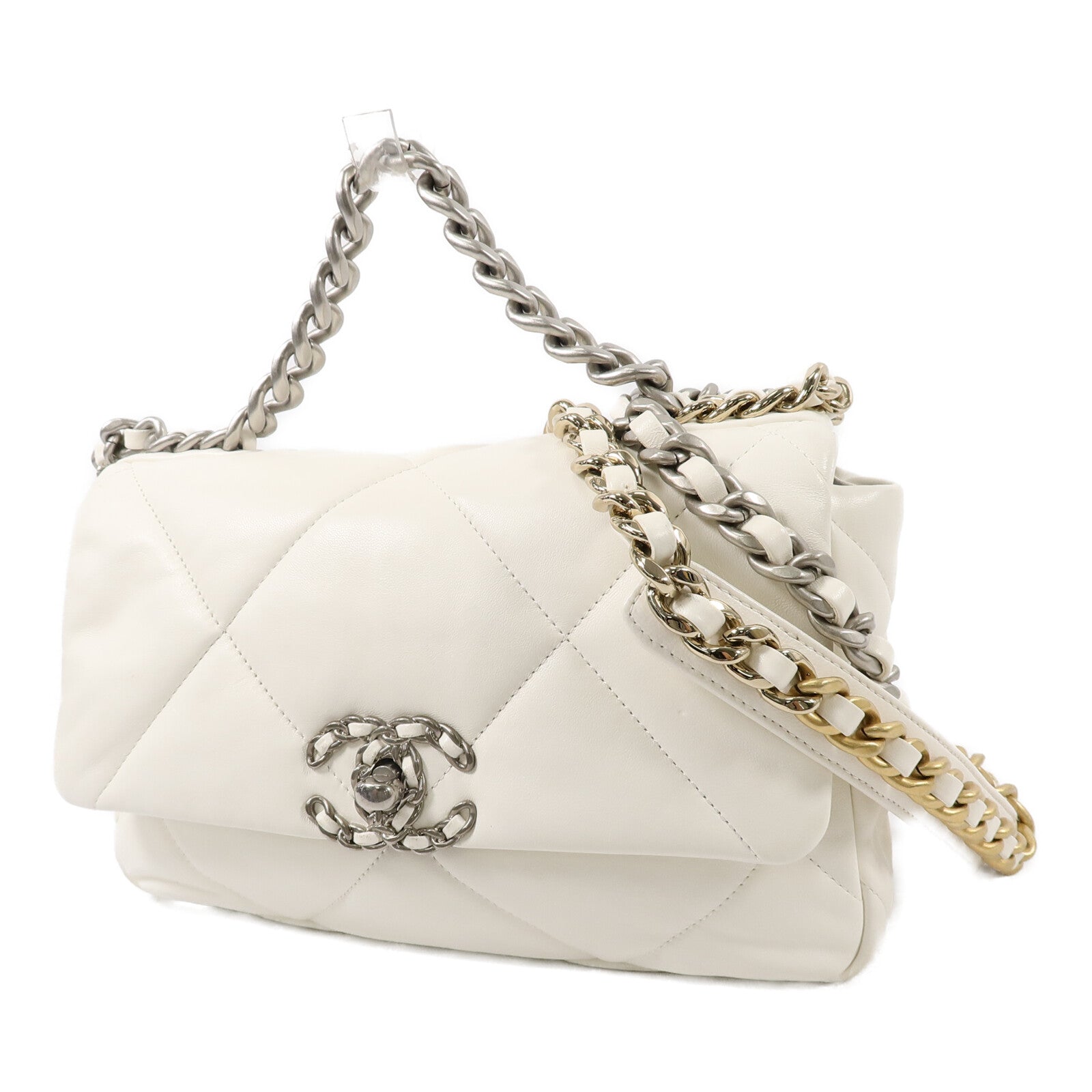 CHANEL 羊皮皮革C19 Small鏈帶肩背袋