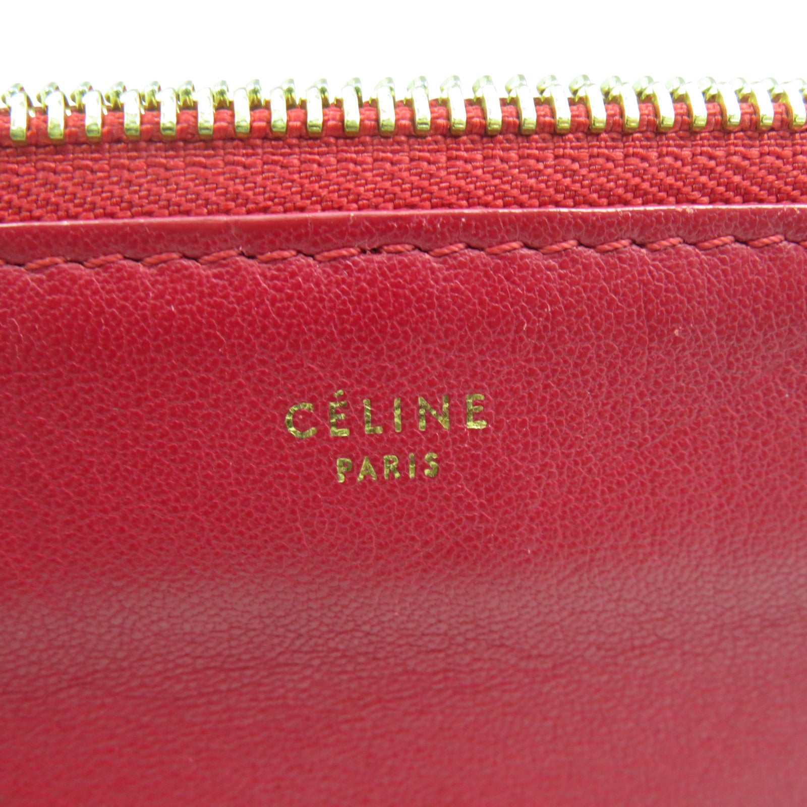 CELINE 【激減優惠】牛皮皮革Torio金扣肩背袋紅色