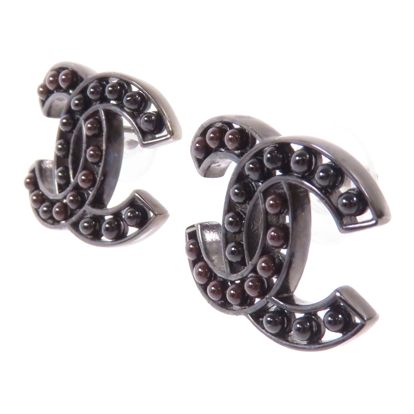 CHANEL 金屬Earrings耳環黑色