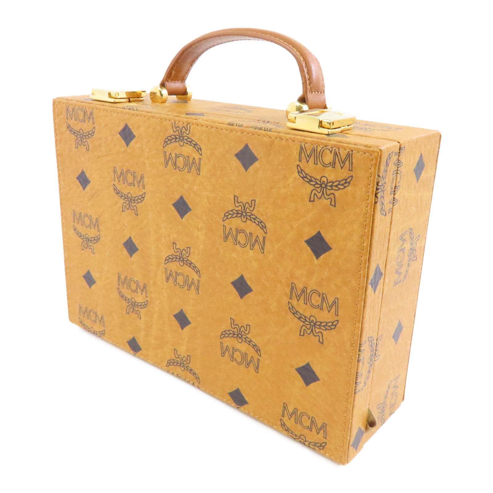 MCM 塗層帆布Jewelry Box金扣首飾盒啡色