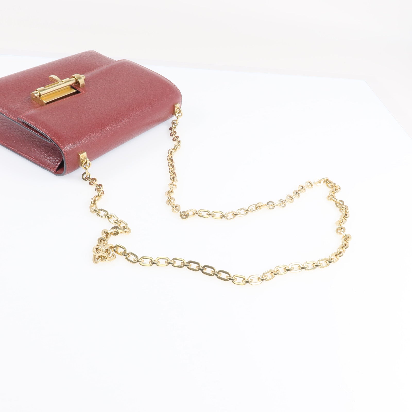 HERMES Chevre皮革Mini Verrou金扣鏈帶肩背袋Rough H
