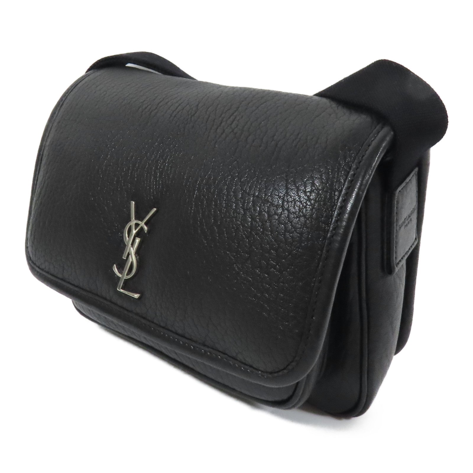 SAINT LAURENT 【激減優惠】羊皮皮革Niki Messenger Bag銀扣肩背袋
