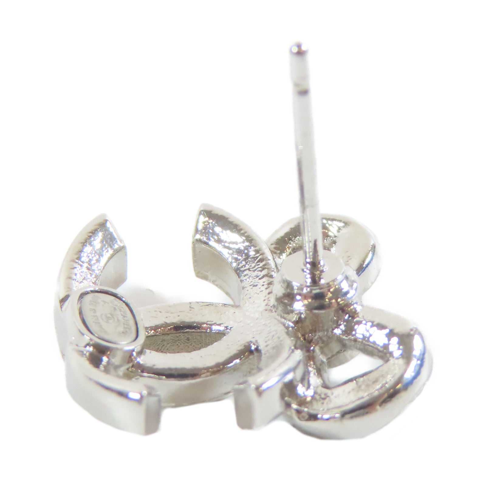 CHANEL 金屬/水晶Earrings耳環銀色